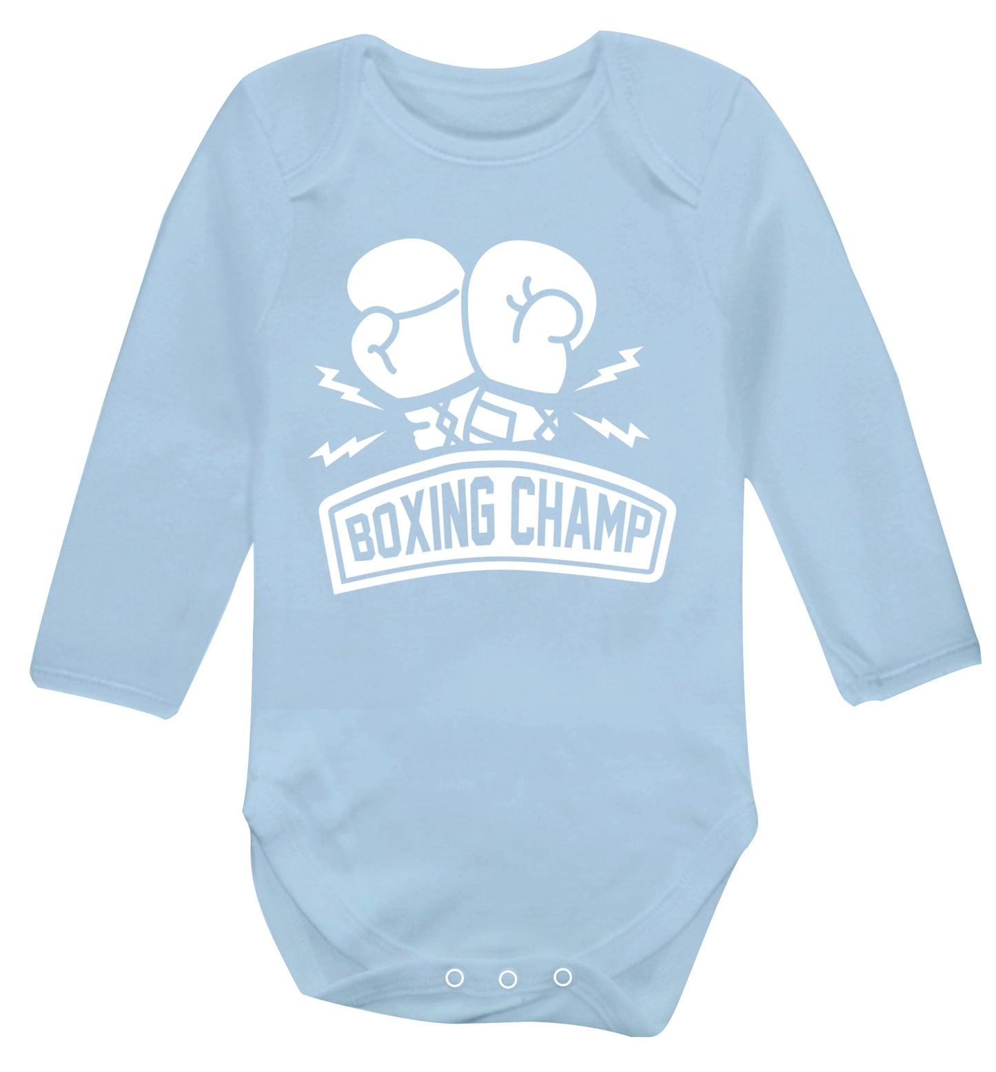 Boxing Champ Baby Vest long sleeved pale blue 6-12 months