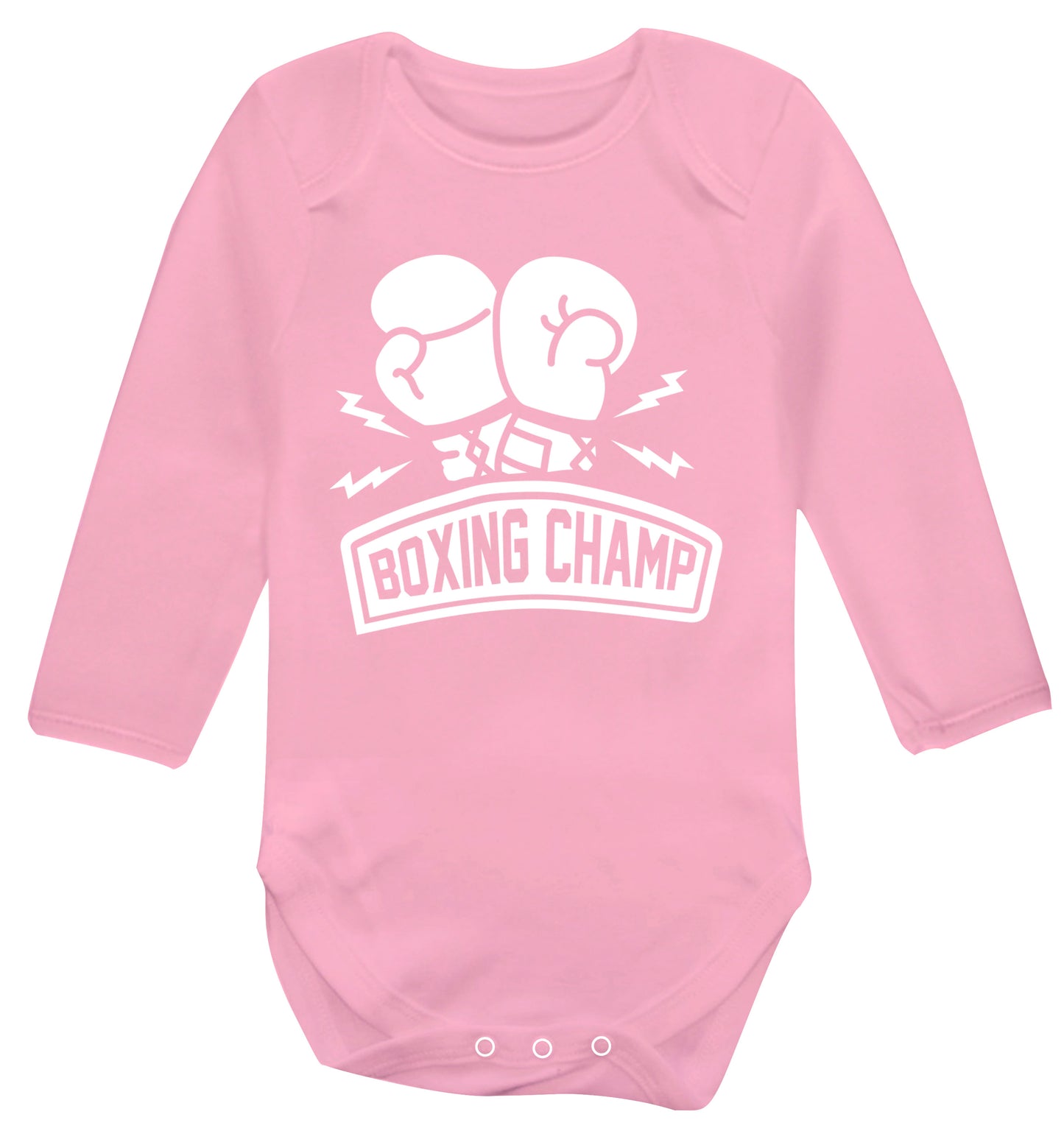 Boxing Champ Baby Vest long sleeved pale pink 6-12 months