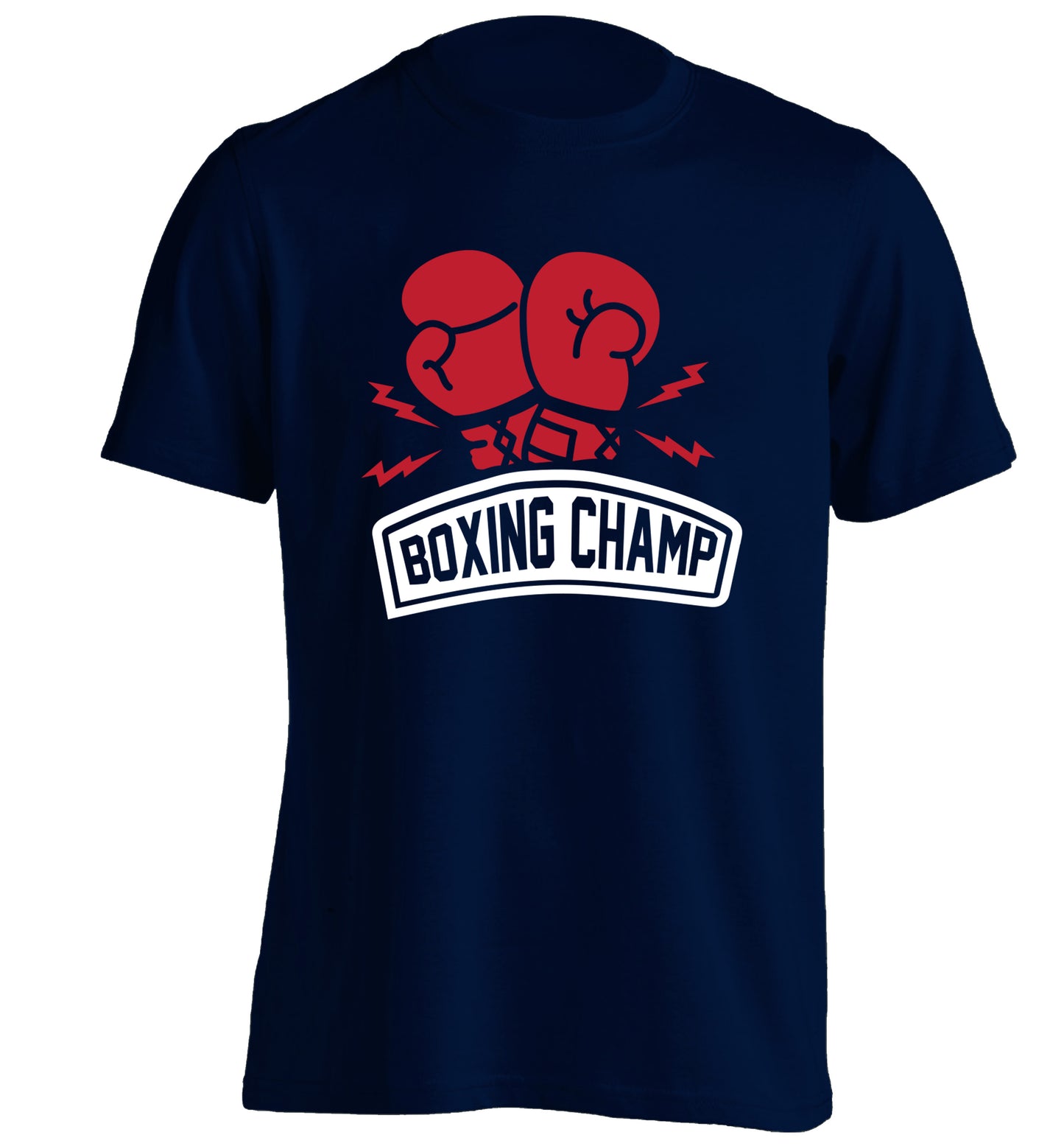 Boxing Champ adults unisex navy Tshirt 2XL