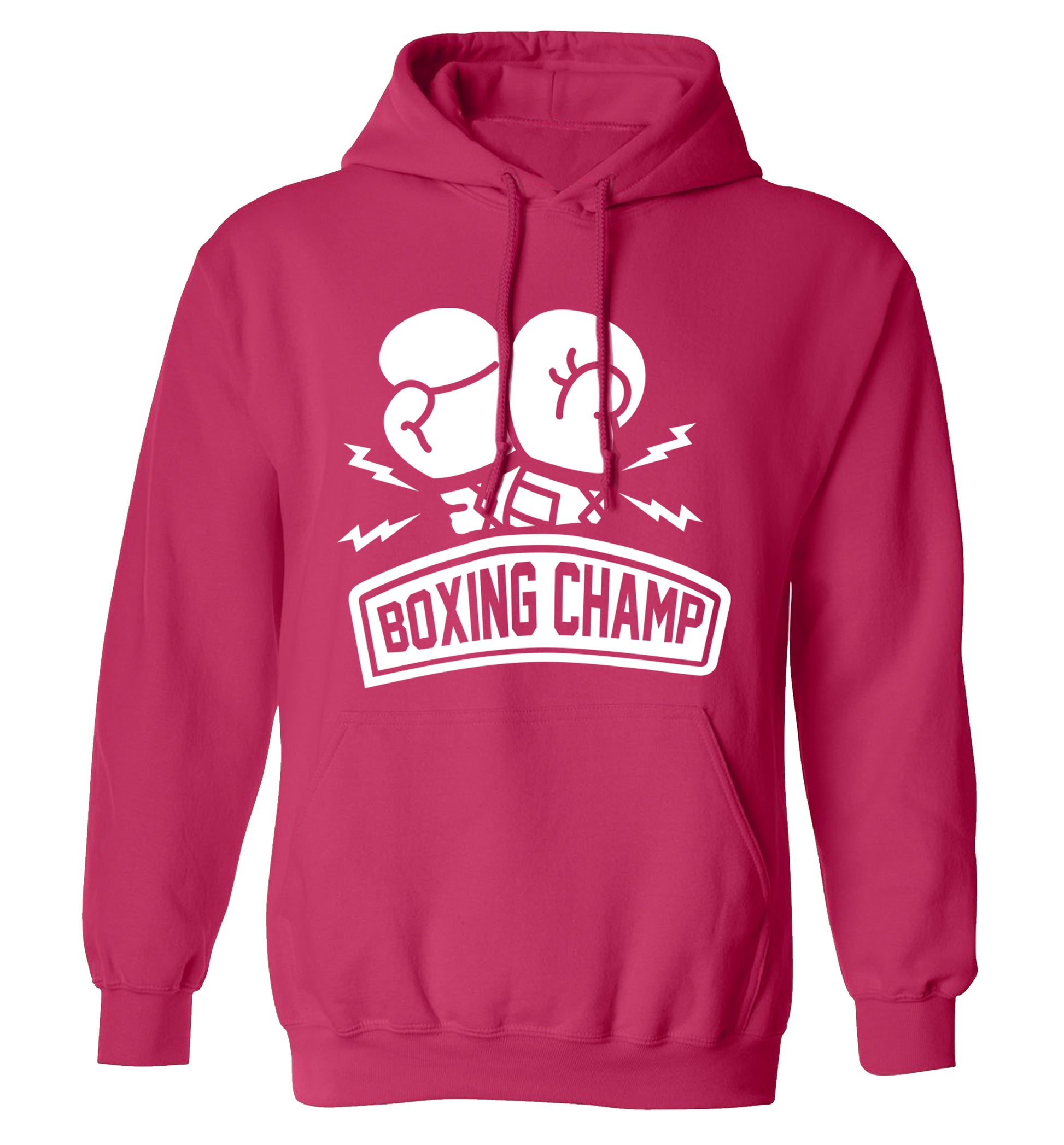 Boxing Champ adults unisex pink hoodie 2XL