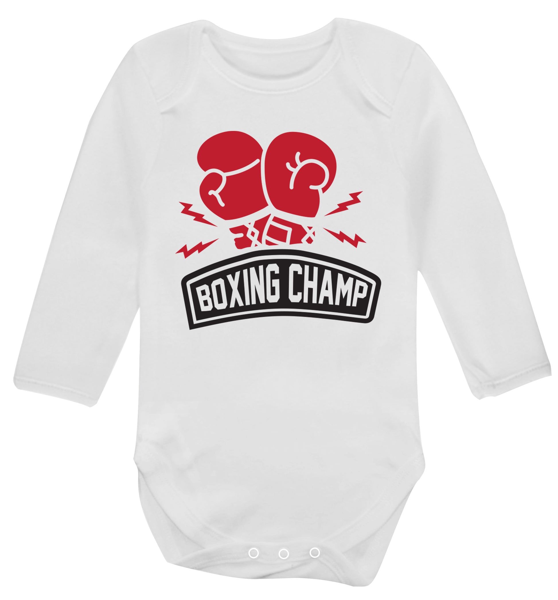 Boxing Champ Baby Vest long sleeved white 6-12 months