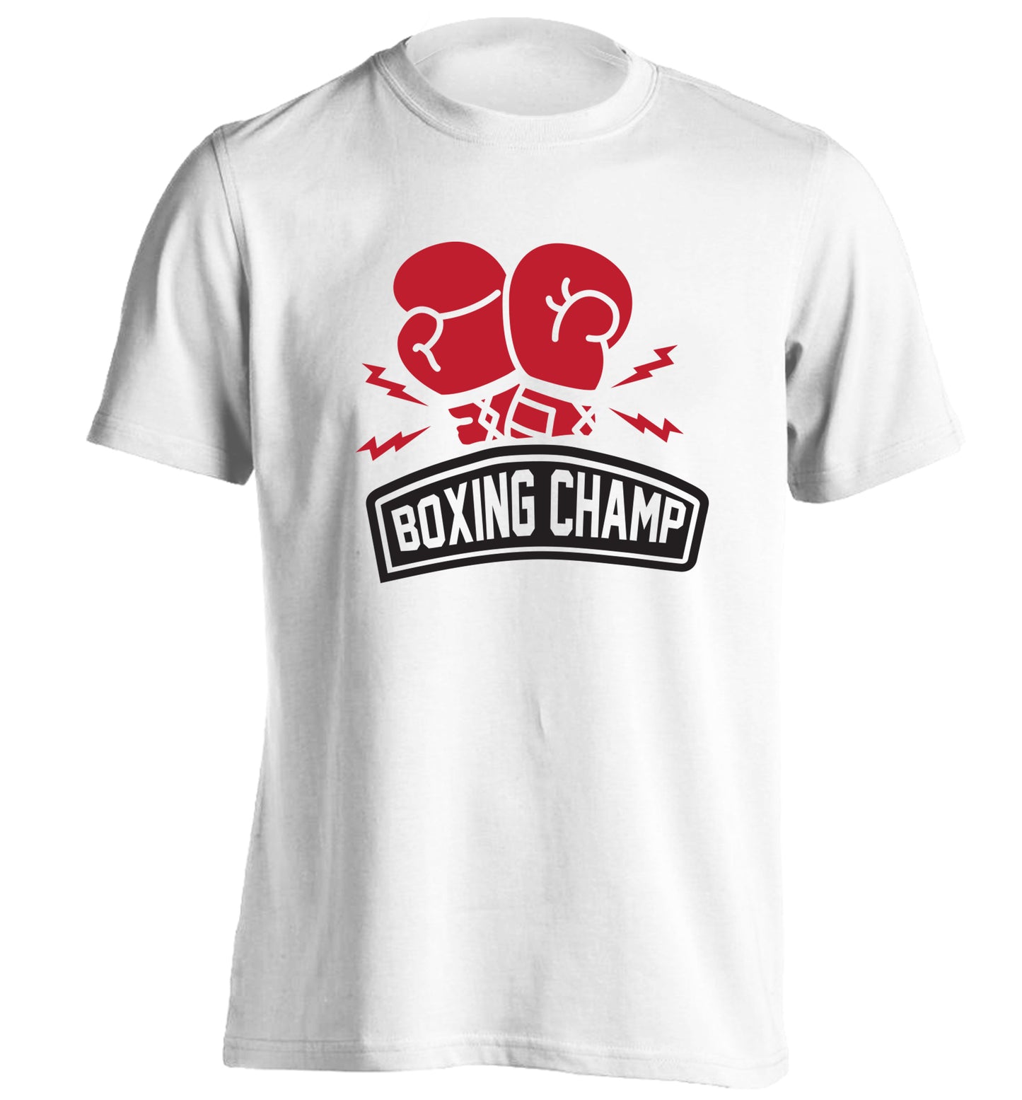 Boxing Champ adults unisex white Tshirt 2XL