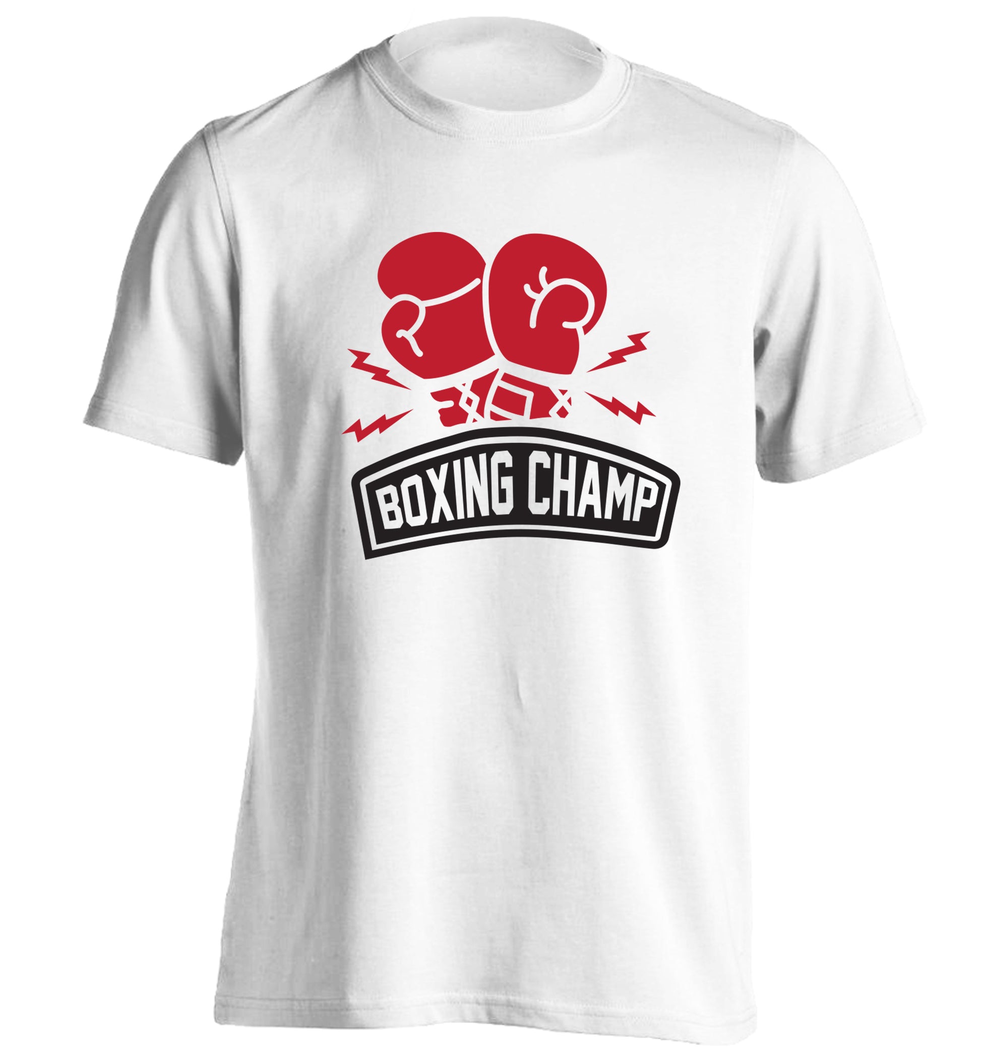 Boxing Champ adults unisex white Tshirt 2XL