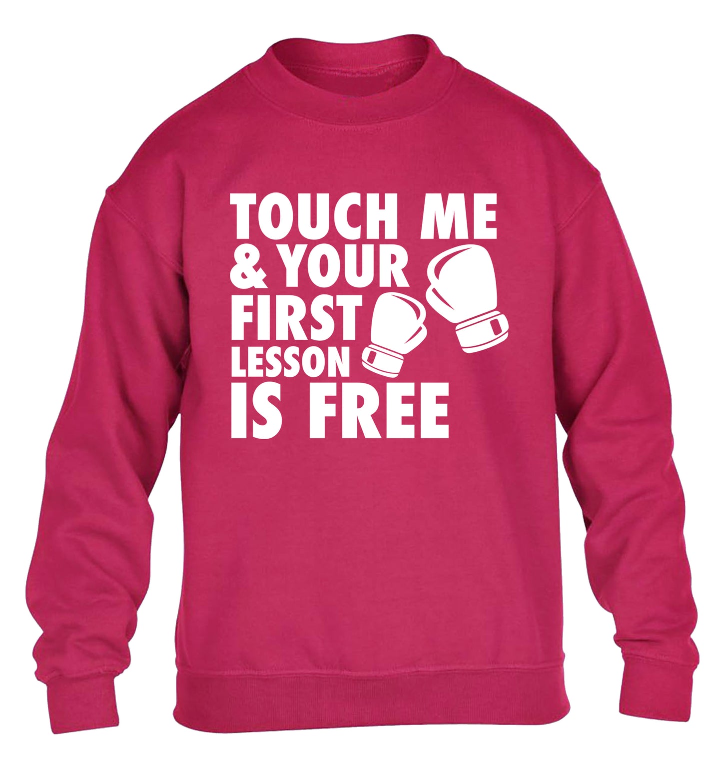 Touch me and your First Lesson is Free  children's pink sweater 12-13 Years