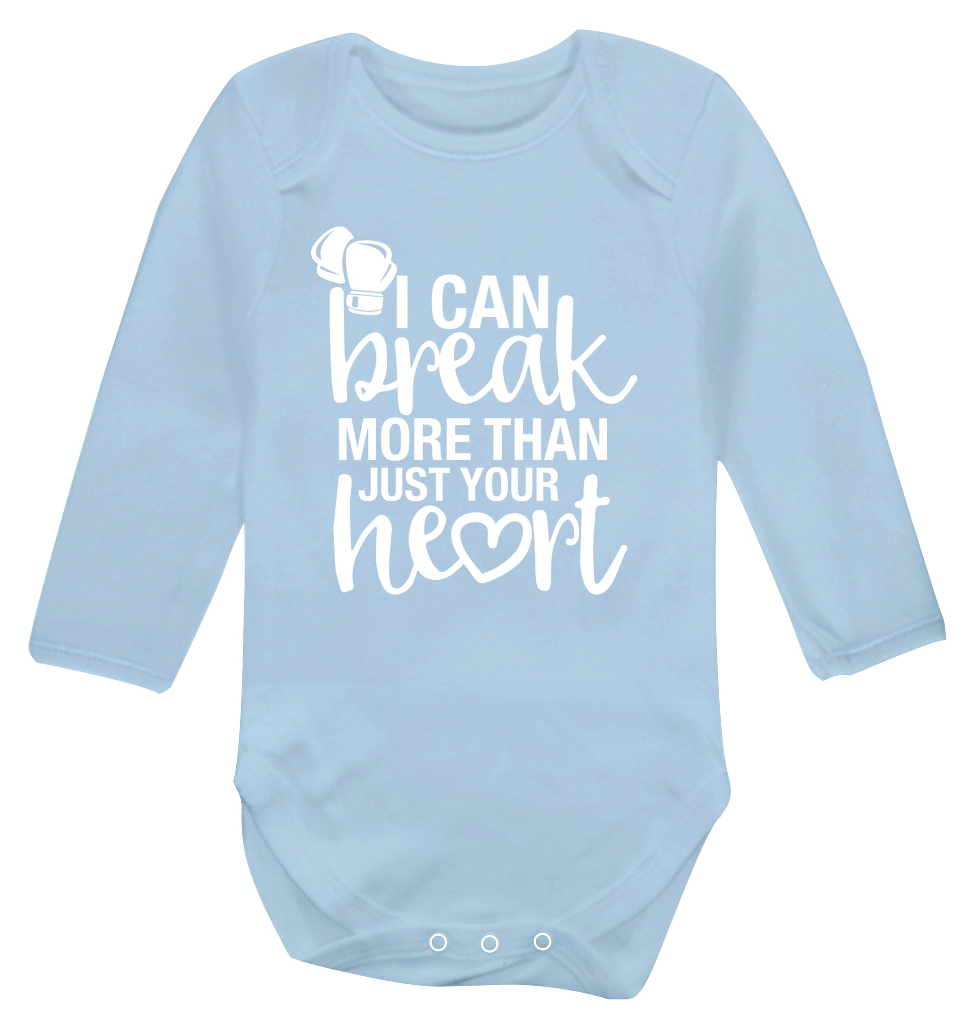 I can break more than just your heart Baby Vest long sleeved pale blue 6-12 months