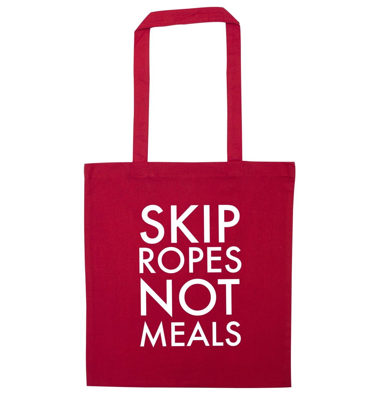 Skip Ropes Not Food  red tote bag