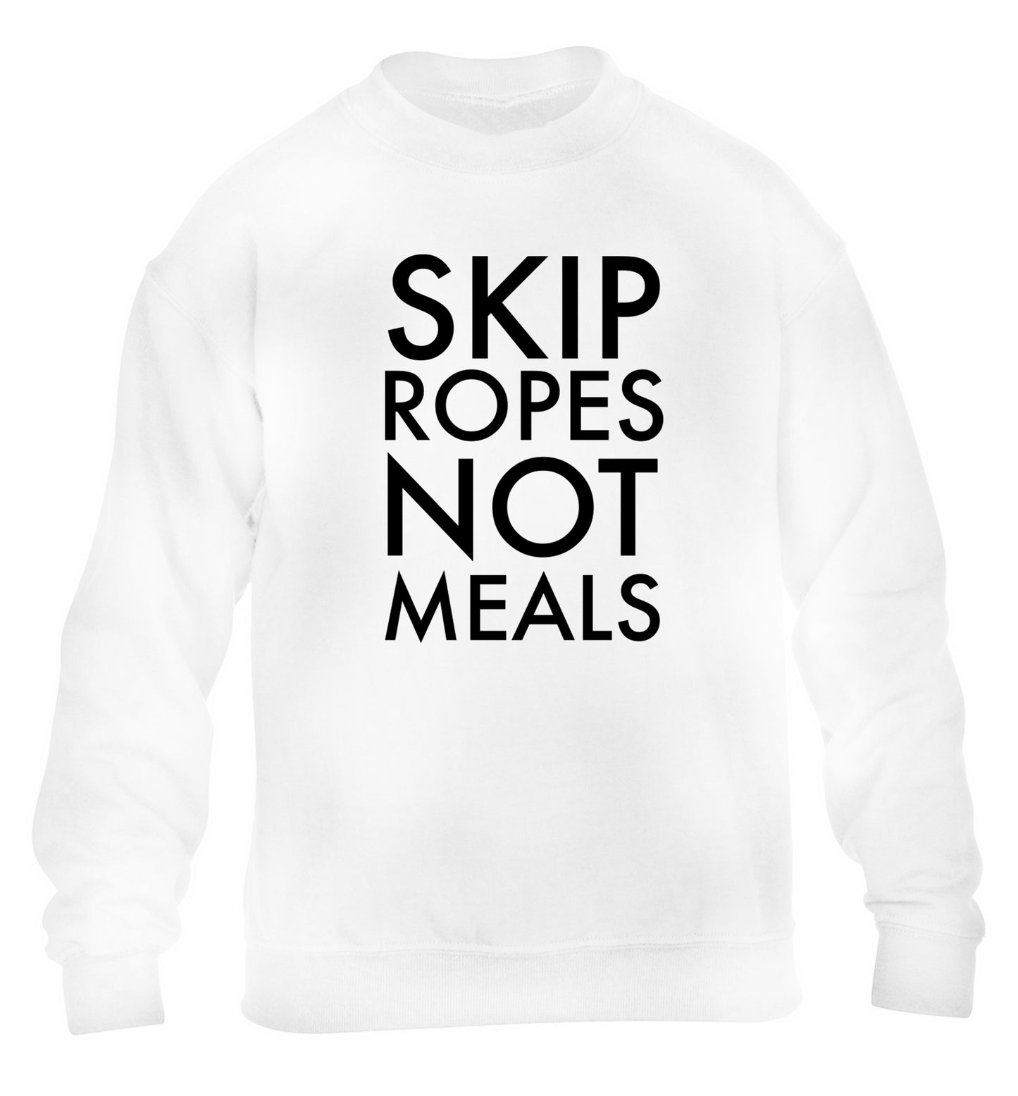 Skip Ropes Not Food  children's white sweater 12-13 Years