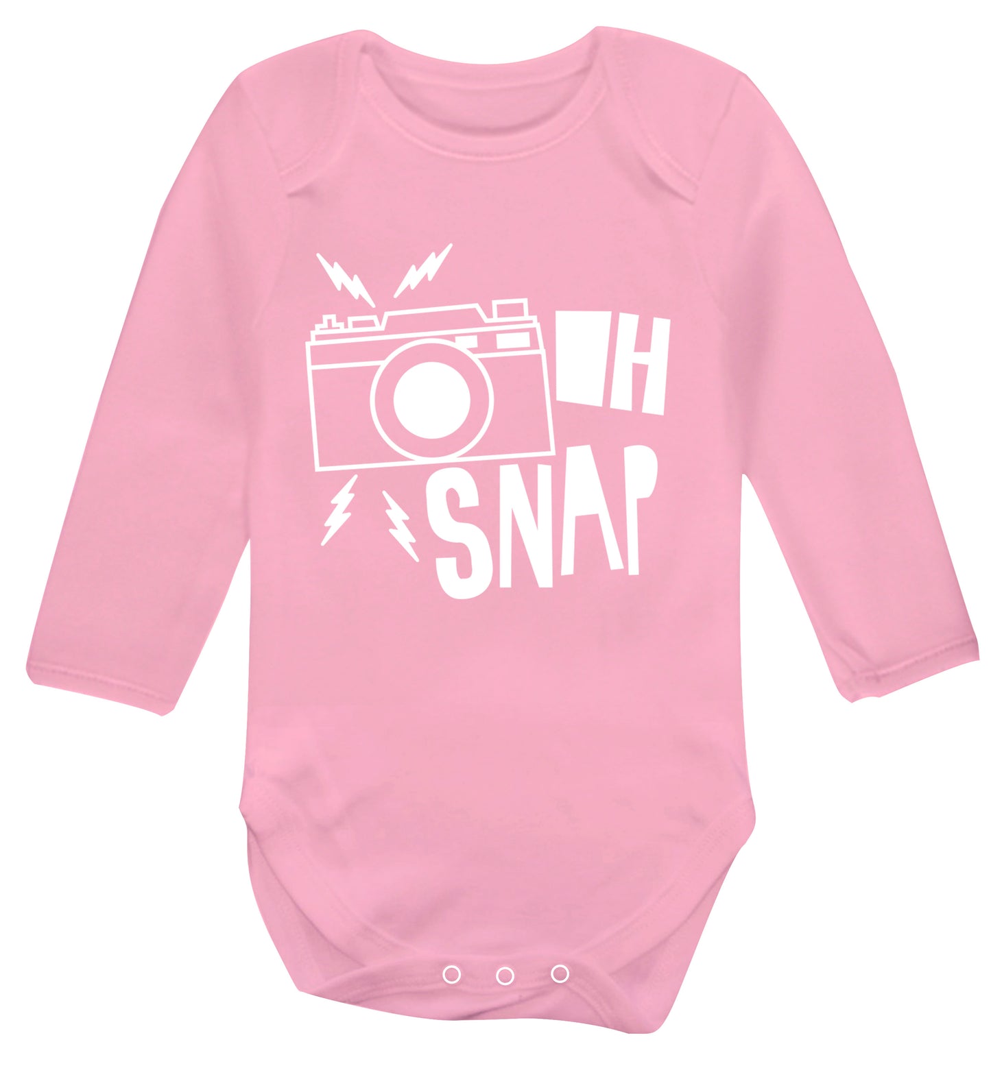 Oh Snap Baby Vest long sleeved pale pink 6-12 months