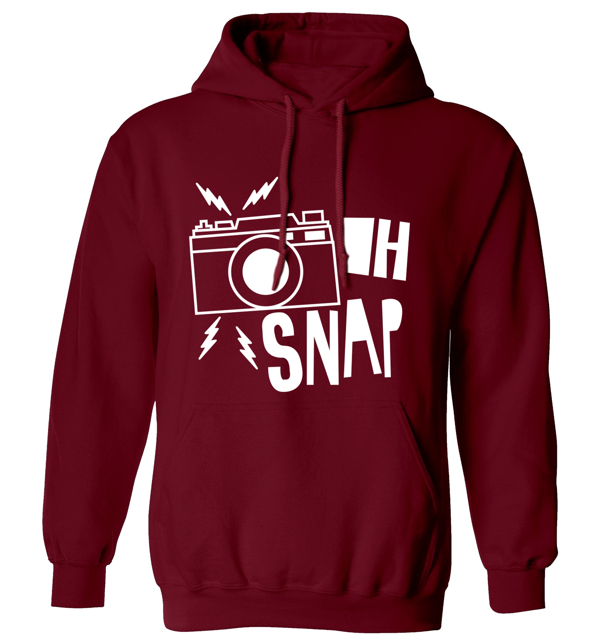 Oh Snap adults unisex maroon hoodie 2XL