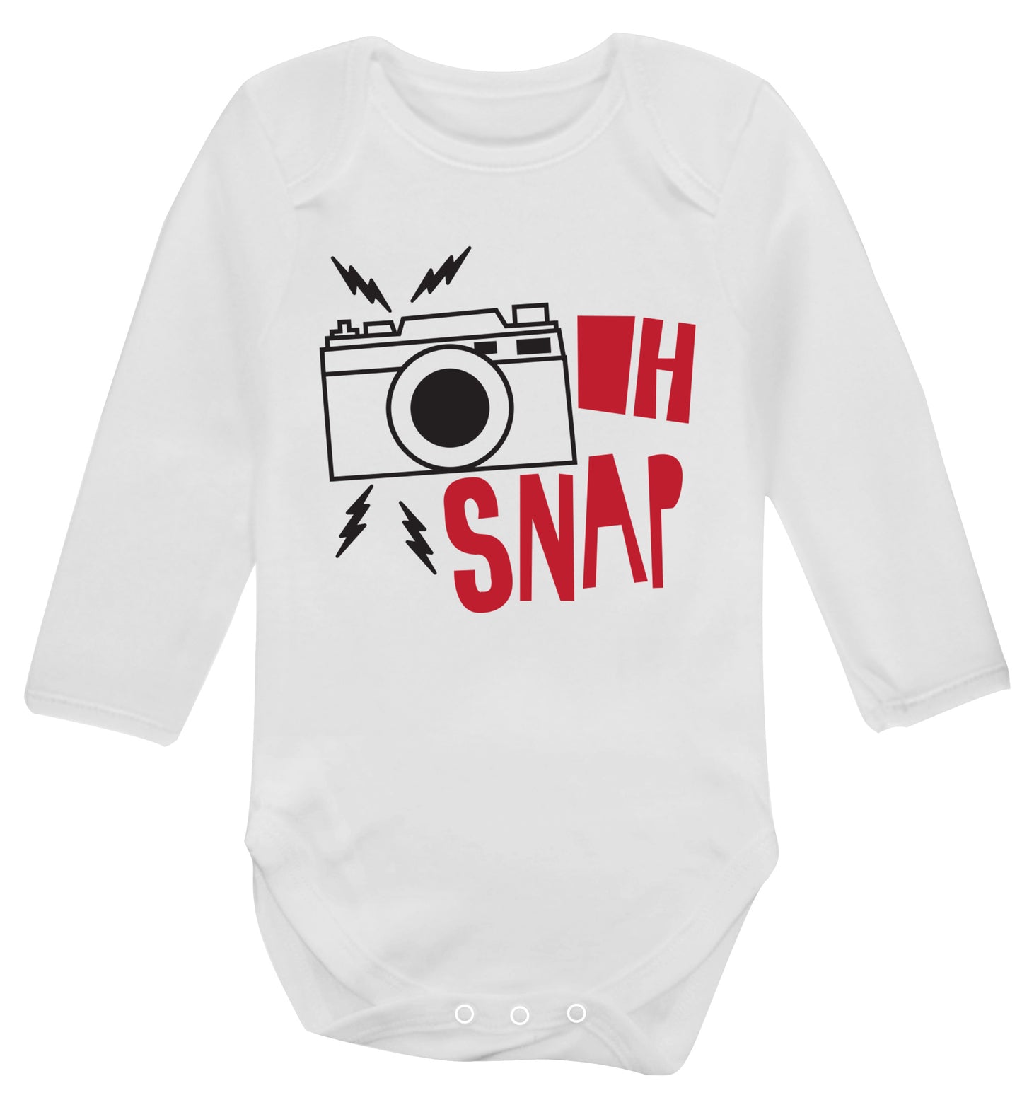 Oh Snap Baby Vest long sleeved white 6-12 months