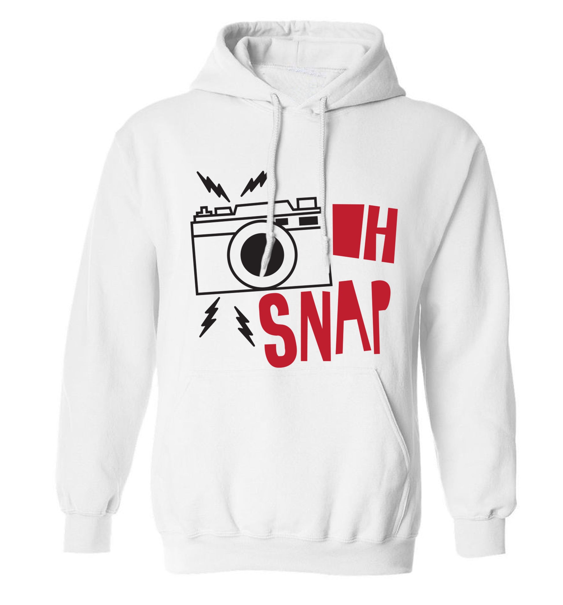 Oh Snap adults unisex white hoodie 2XL