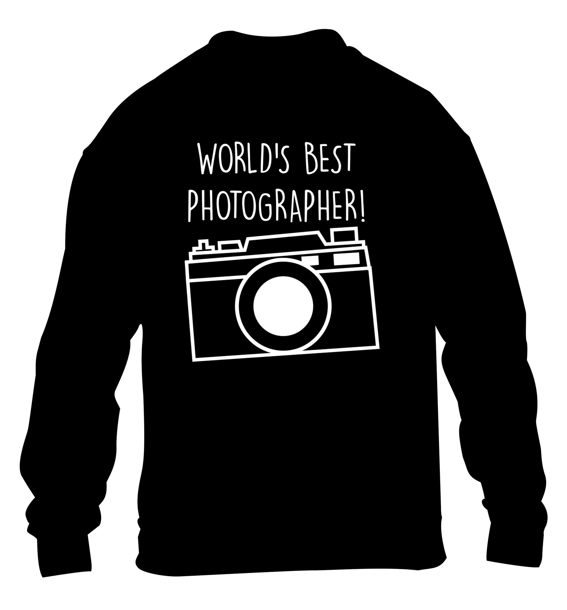 Worlds best photographer  children's black sweater 12-13 Years