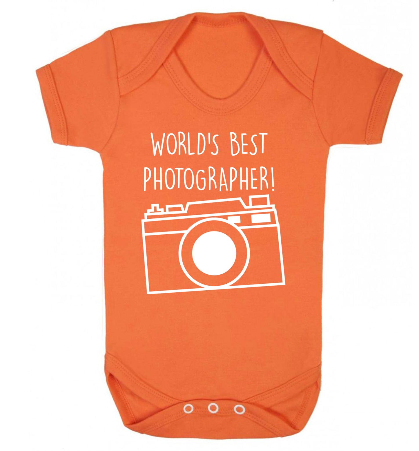 Worlds best photographer  Baby Vest orange 18-24 months