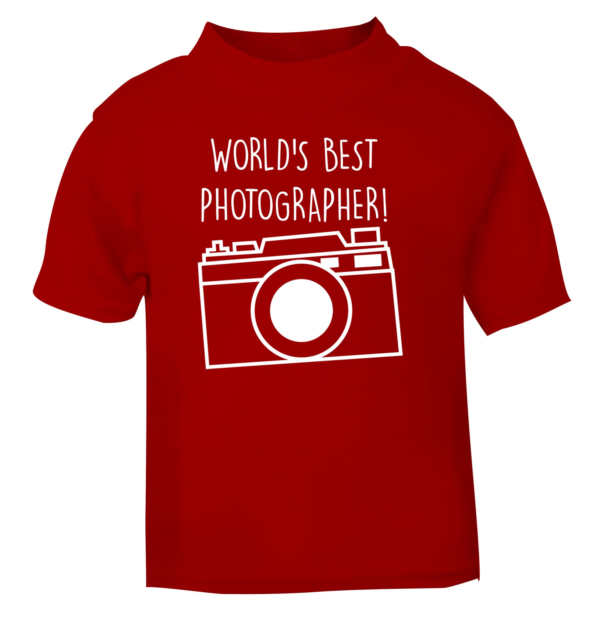 Worlds best photographer  red Baby Toddler Tshirt 2 Years