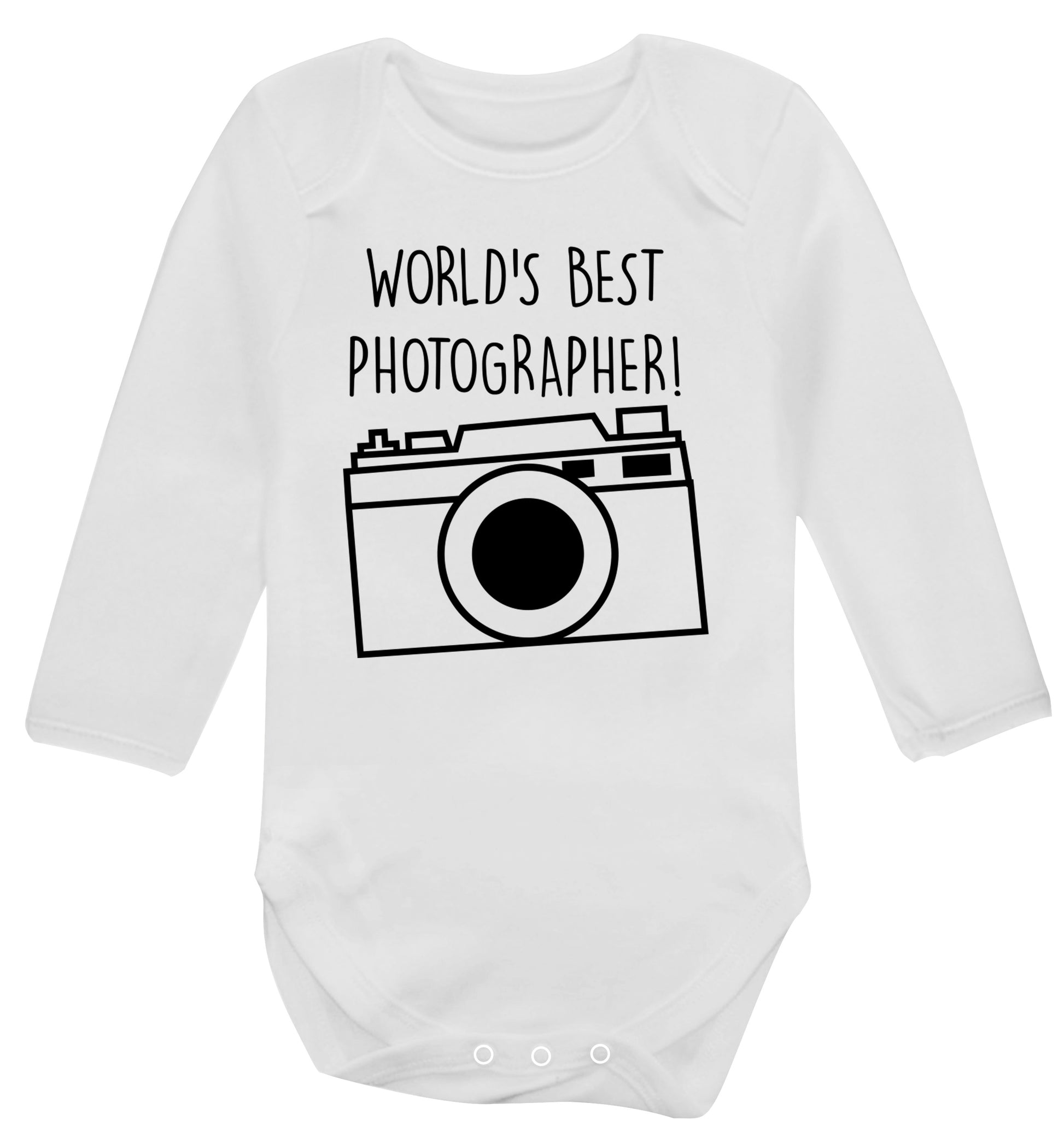Worlds best photographer  Baby Vest long sleeved white 6-12 months