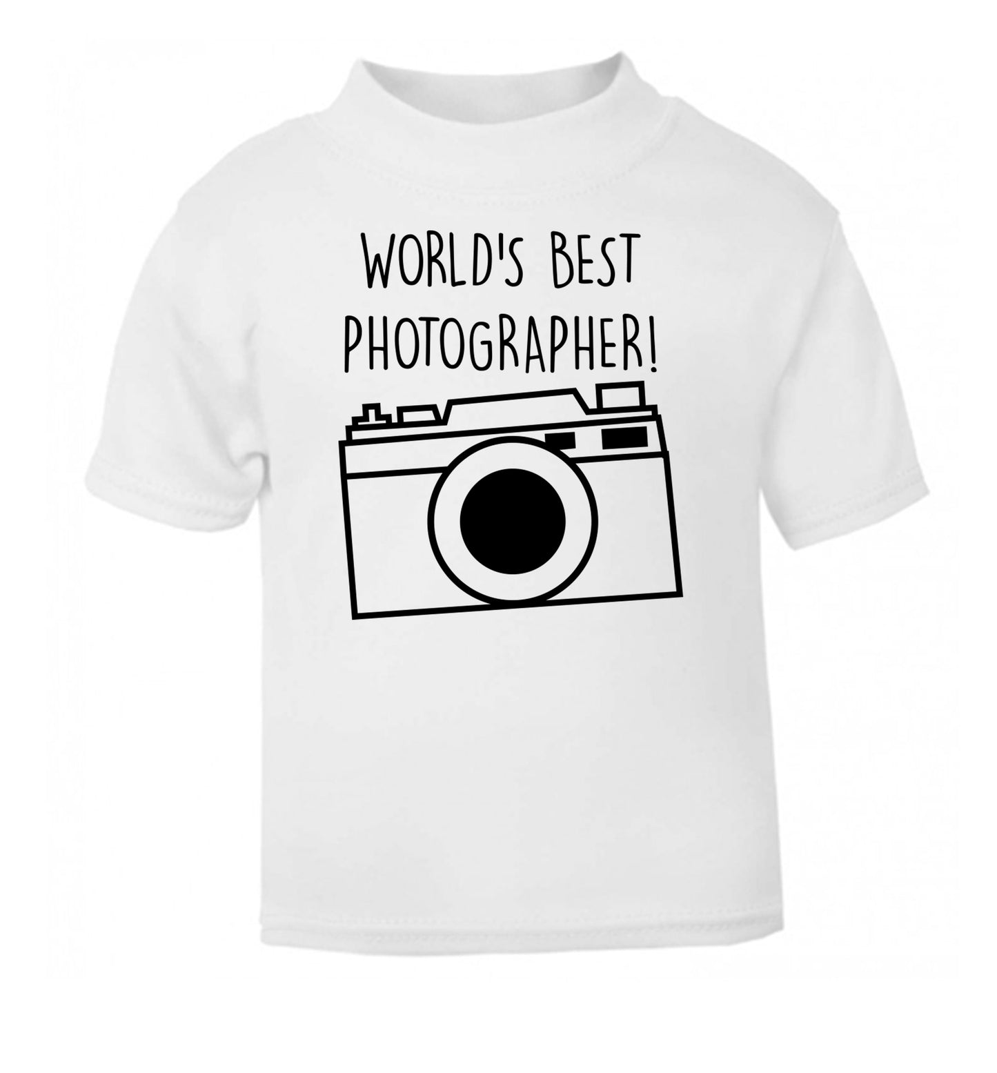 Worlds best photographer  white Baby Toddler Tshirt 2 Years