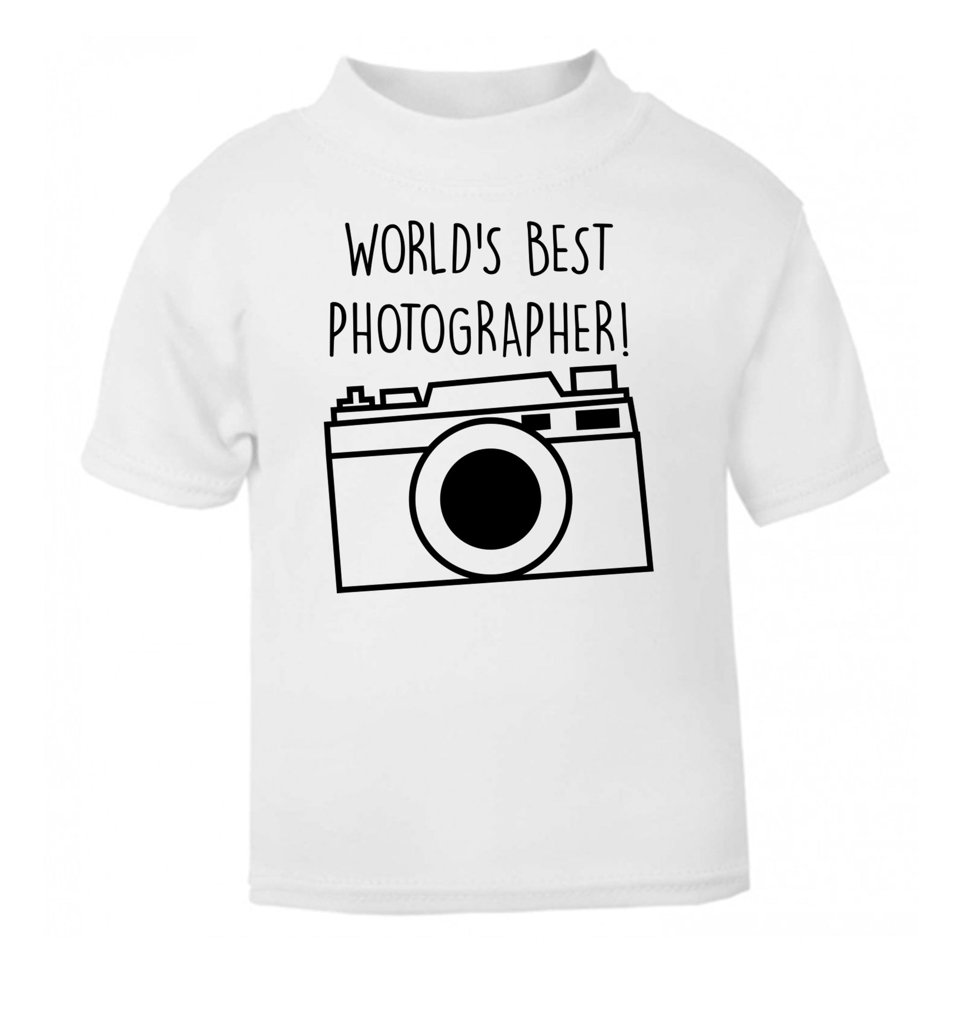 Worlds best photographer  white Baby Toddler Tshirt 2 Years