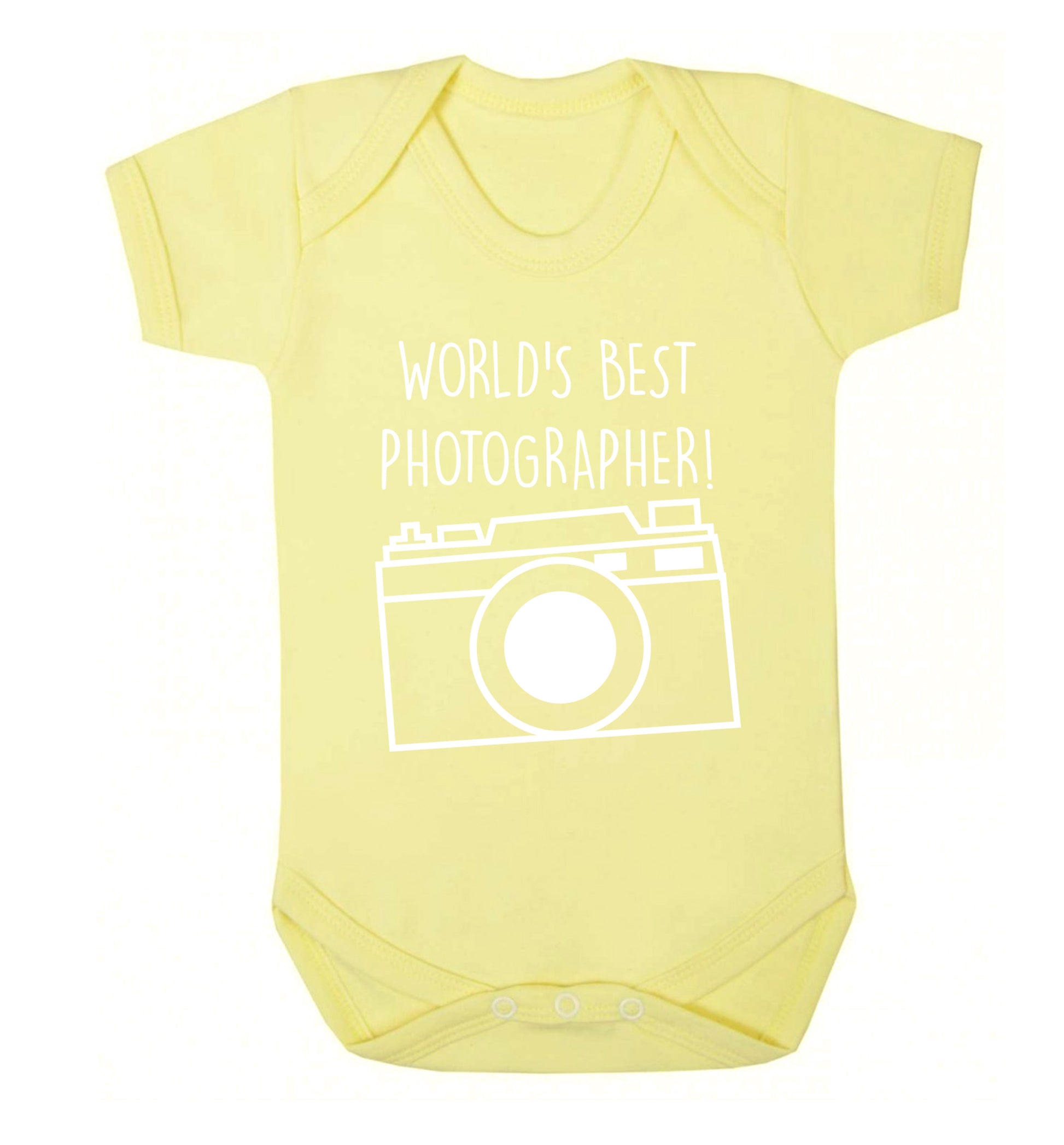 Worlds best photographer  Baby Vest pale yellow 18-24 months