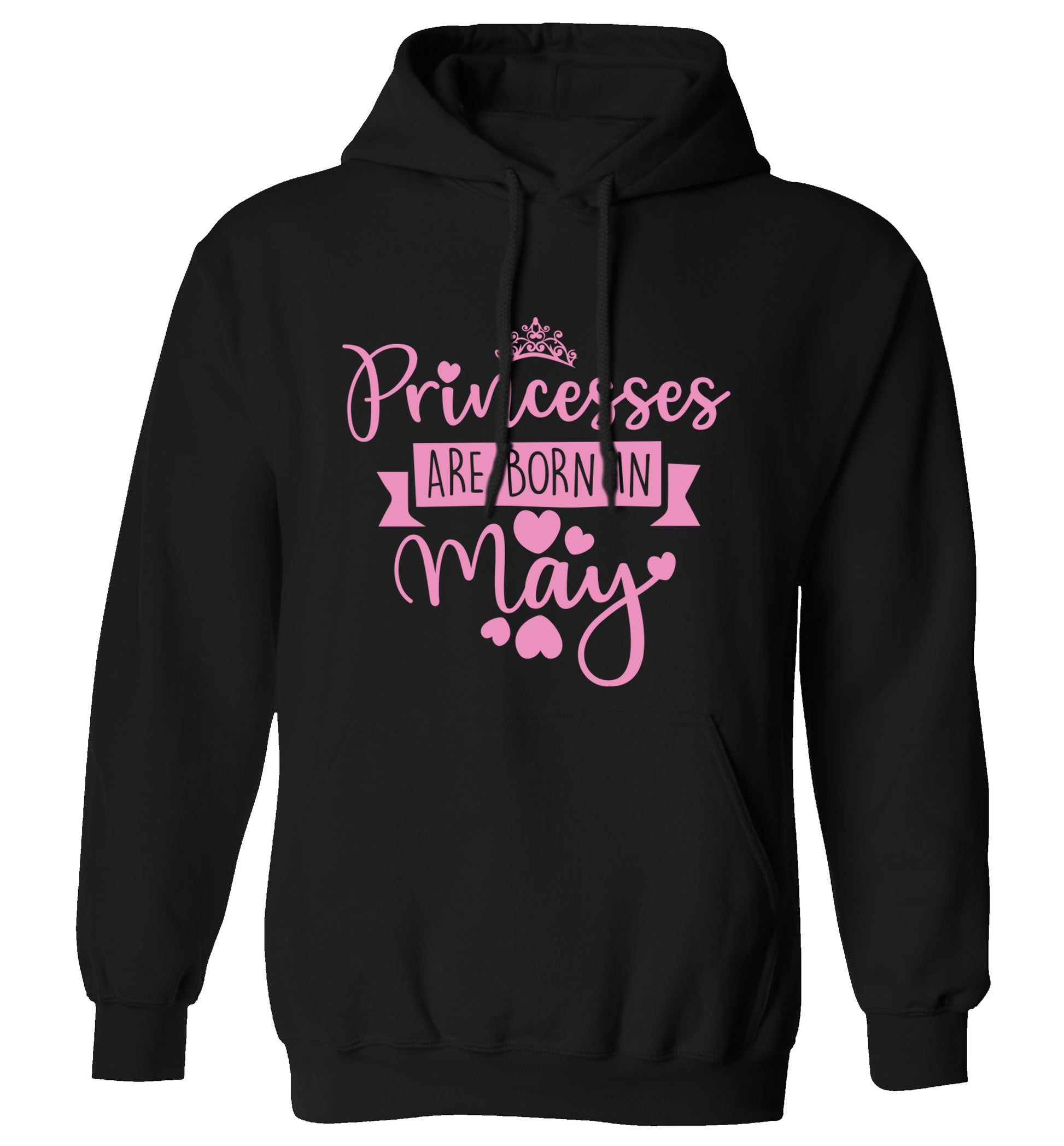 Princesses are born in May adults unisex black hoodie 2XL