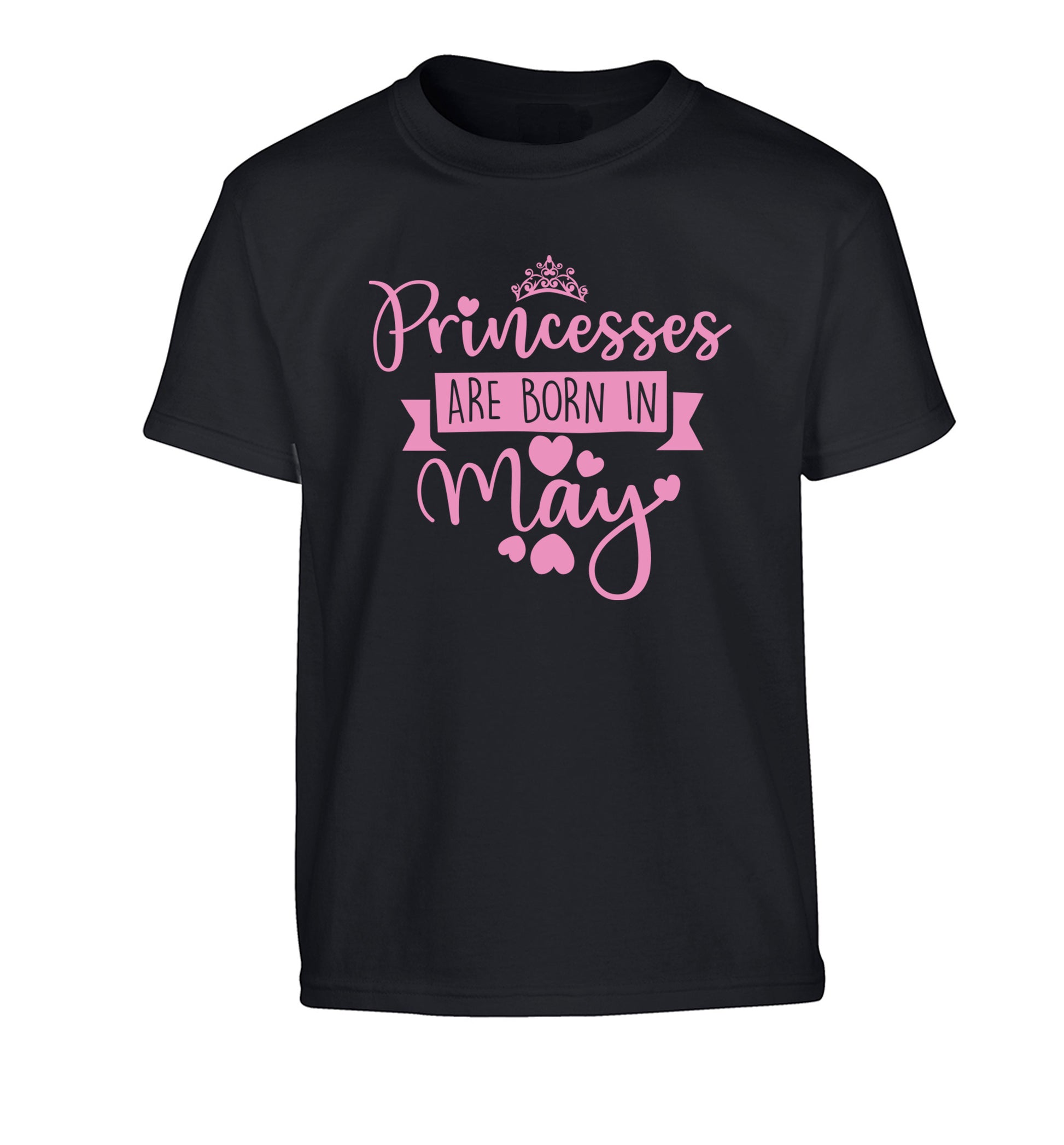 Princesses are born in May Children's black Tshirt 12-13 Years
