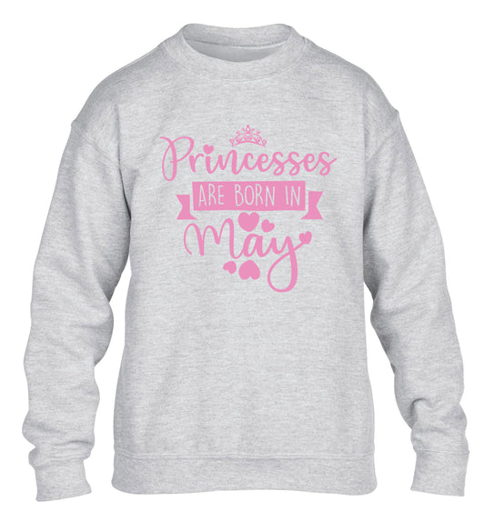 Princesses are born in May children's grey sweater 12-13 Years