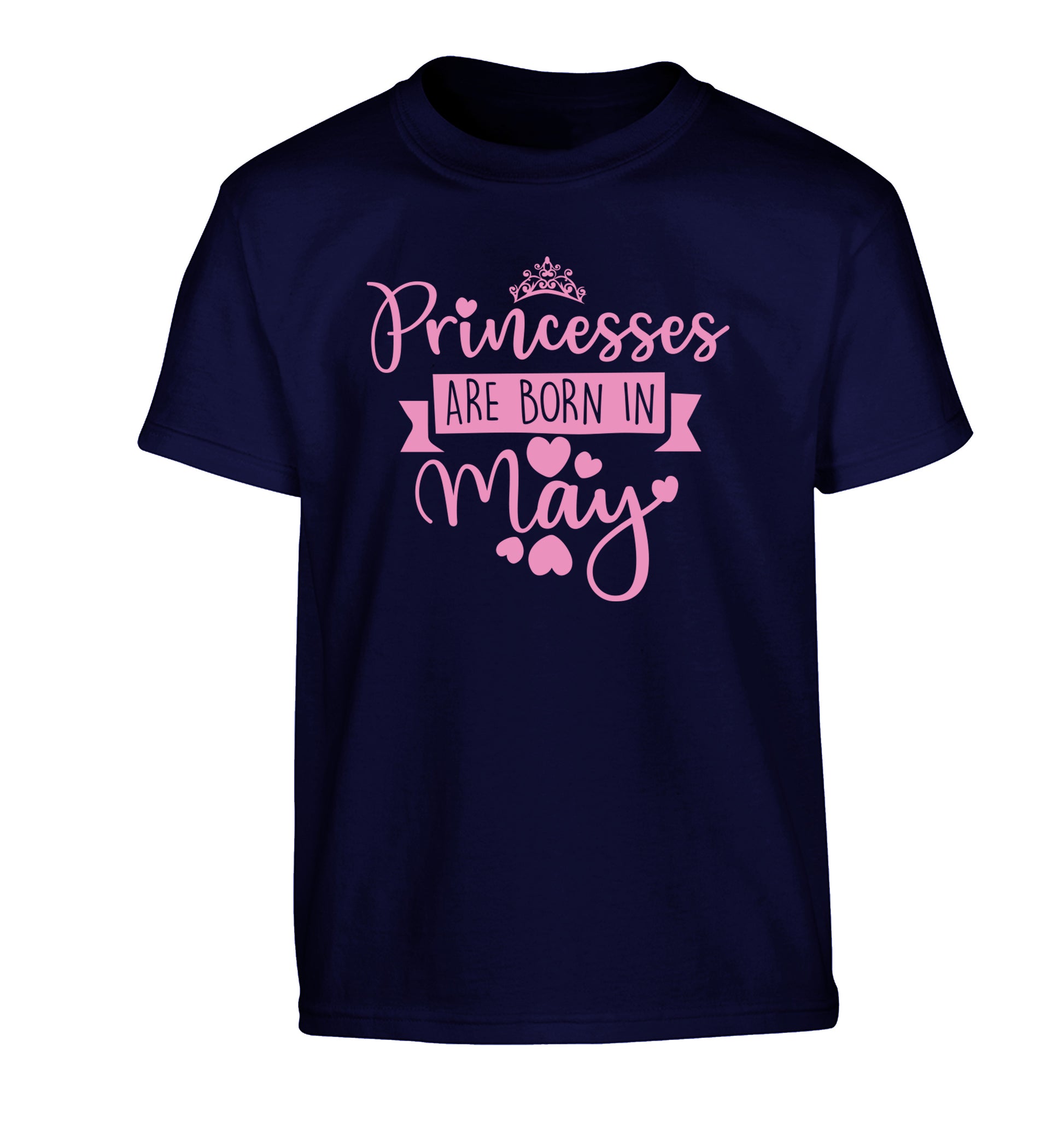 Princesses are born in May Children's navy Tshirt 12-13 Years