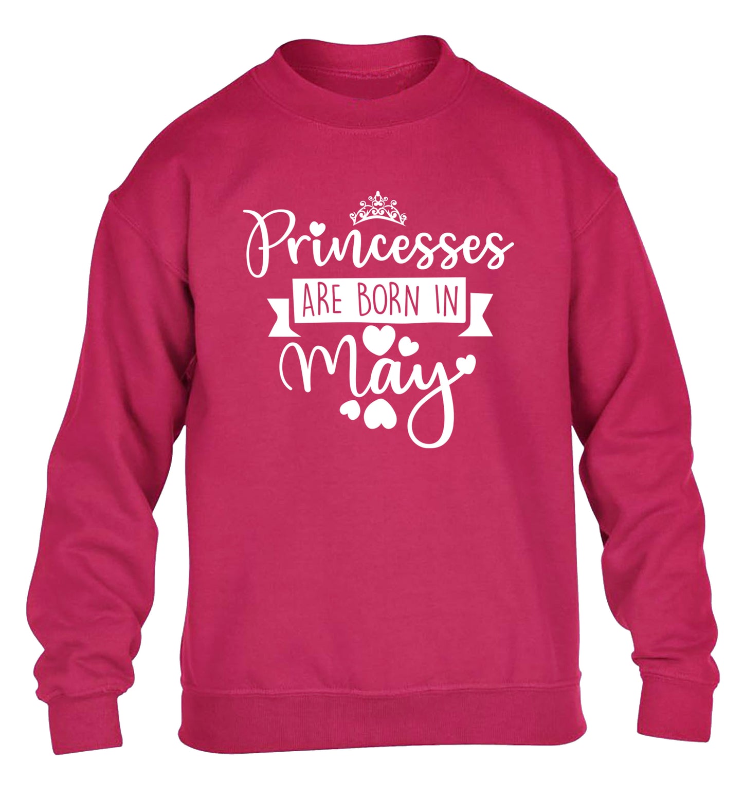 Princesses are born in May children's pink sweater 12-13 Years