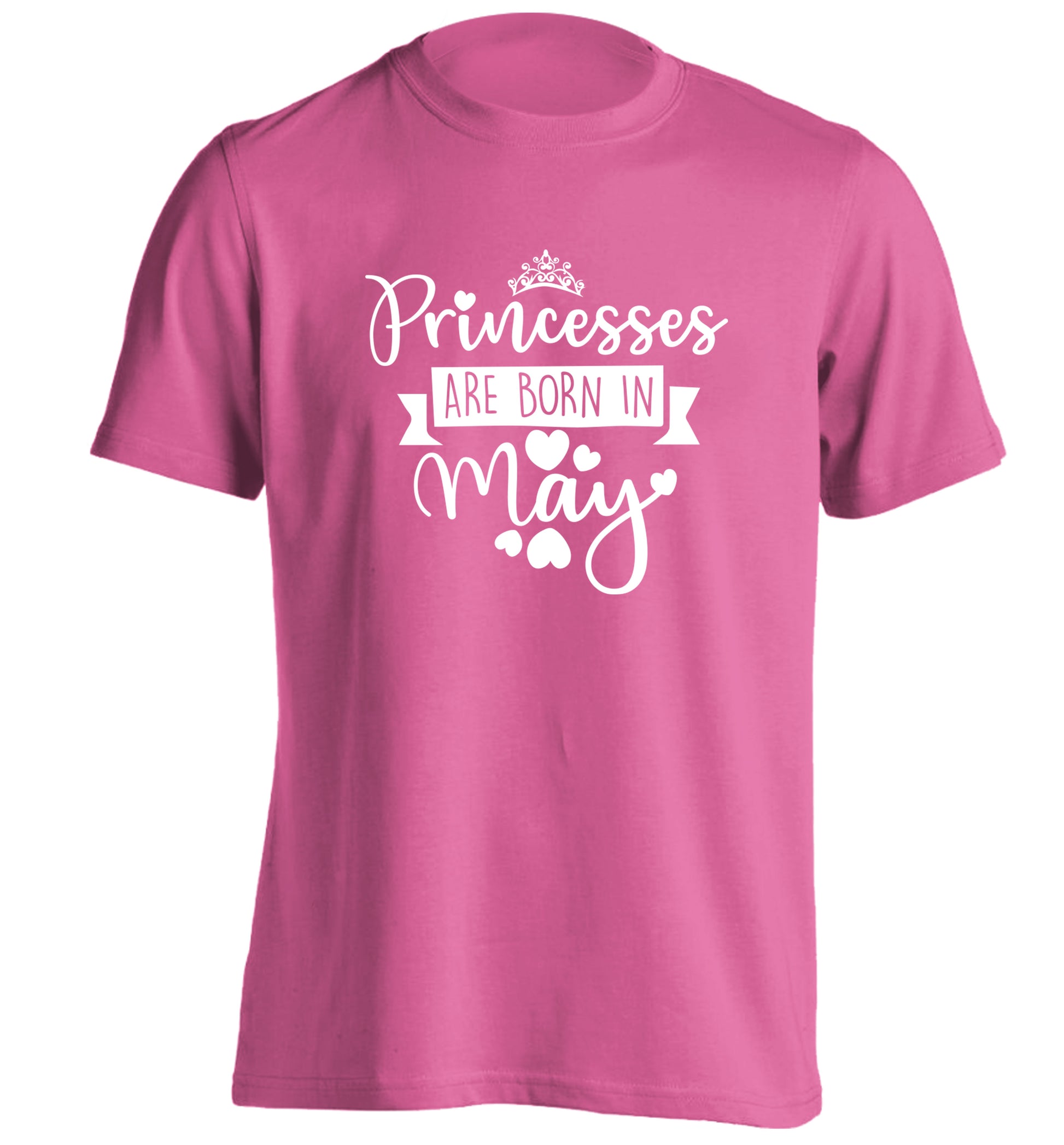 Princesses are born in May adults unisex pink Tshirt 2XL