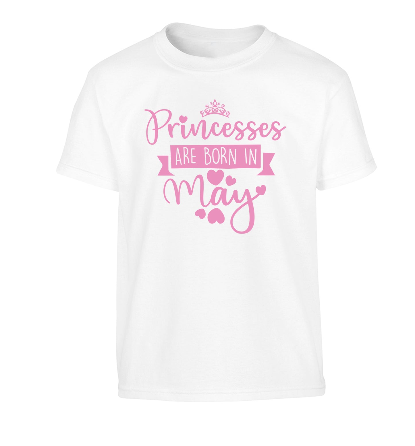 Princesses are born in May Children's white Tshirt 12-13 Years