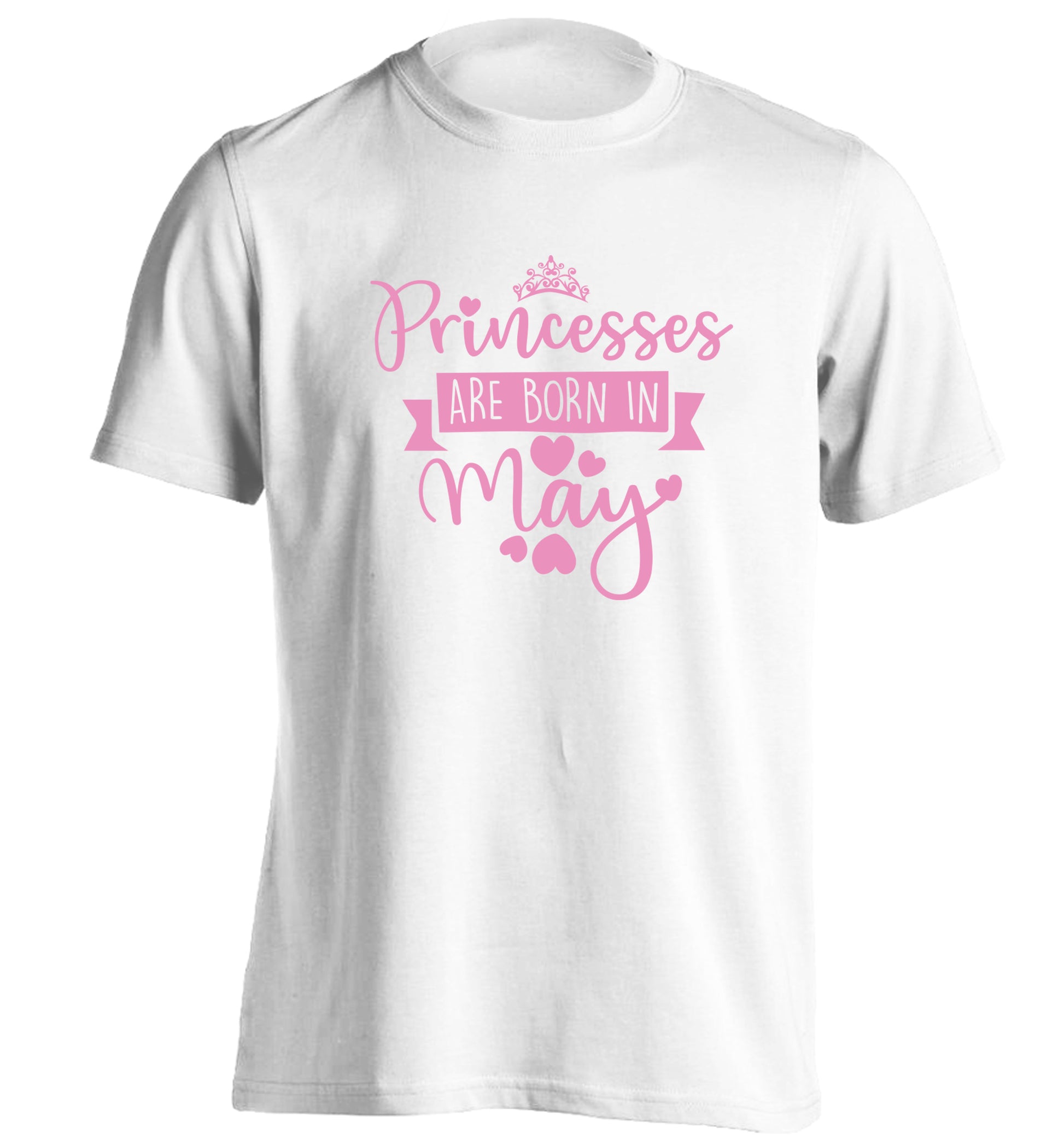 Princesses are born in May adults unisex white Tshirt 2XL
