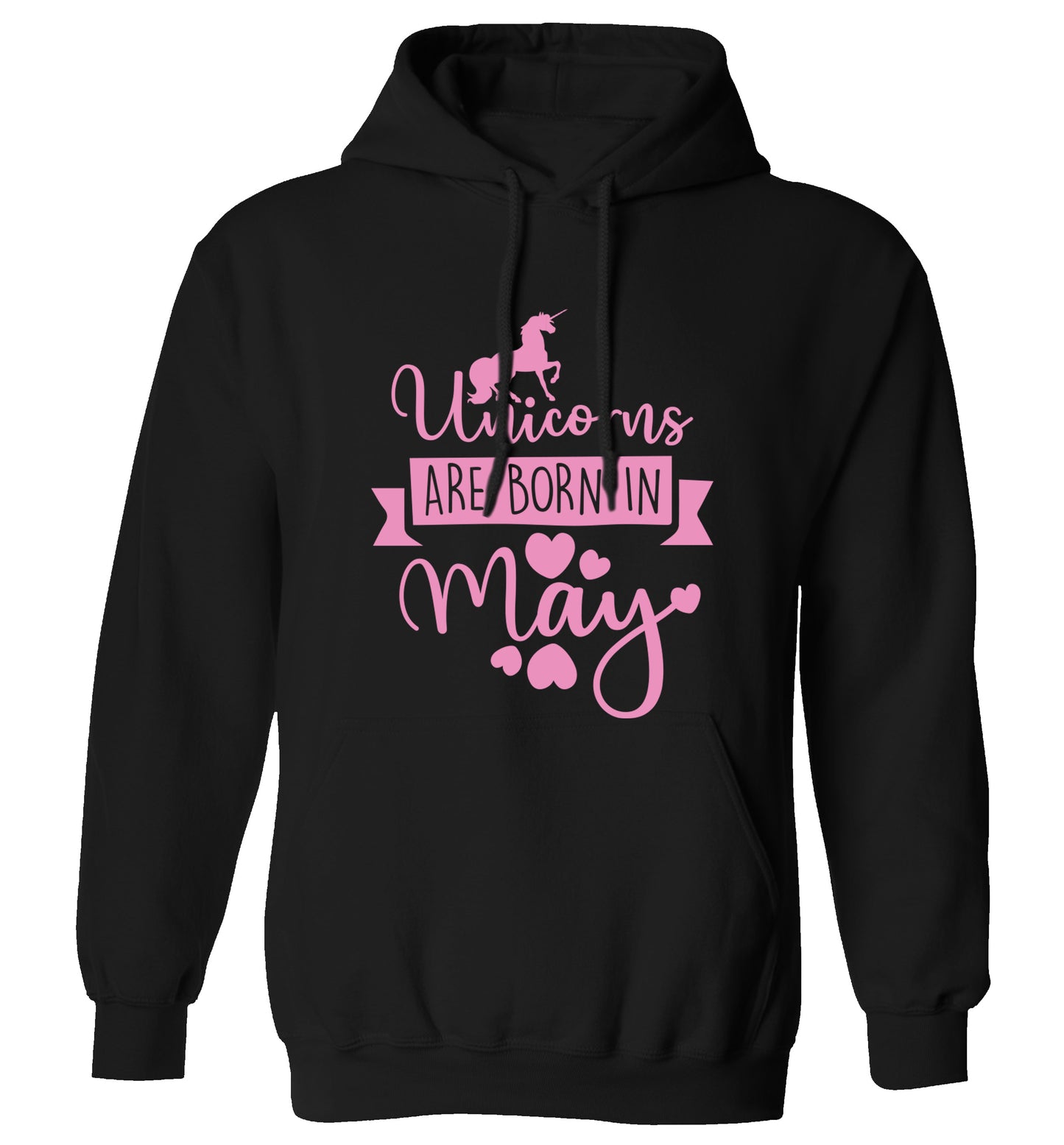 Unicorns are born in May adults unisex black hoodie 2XL
