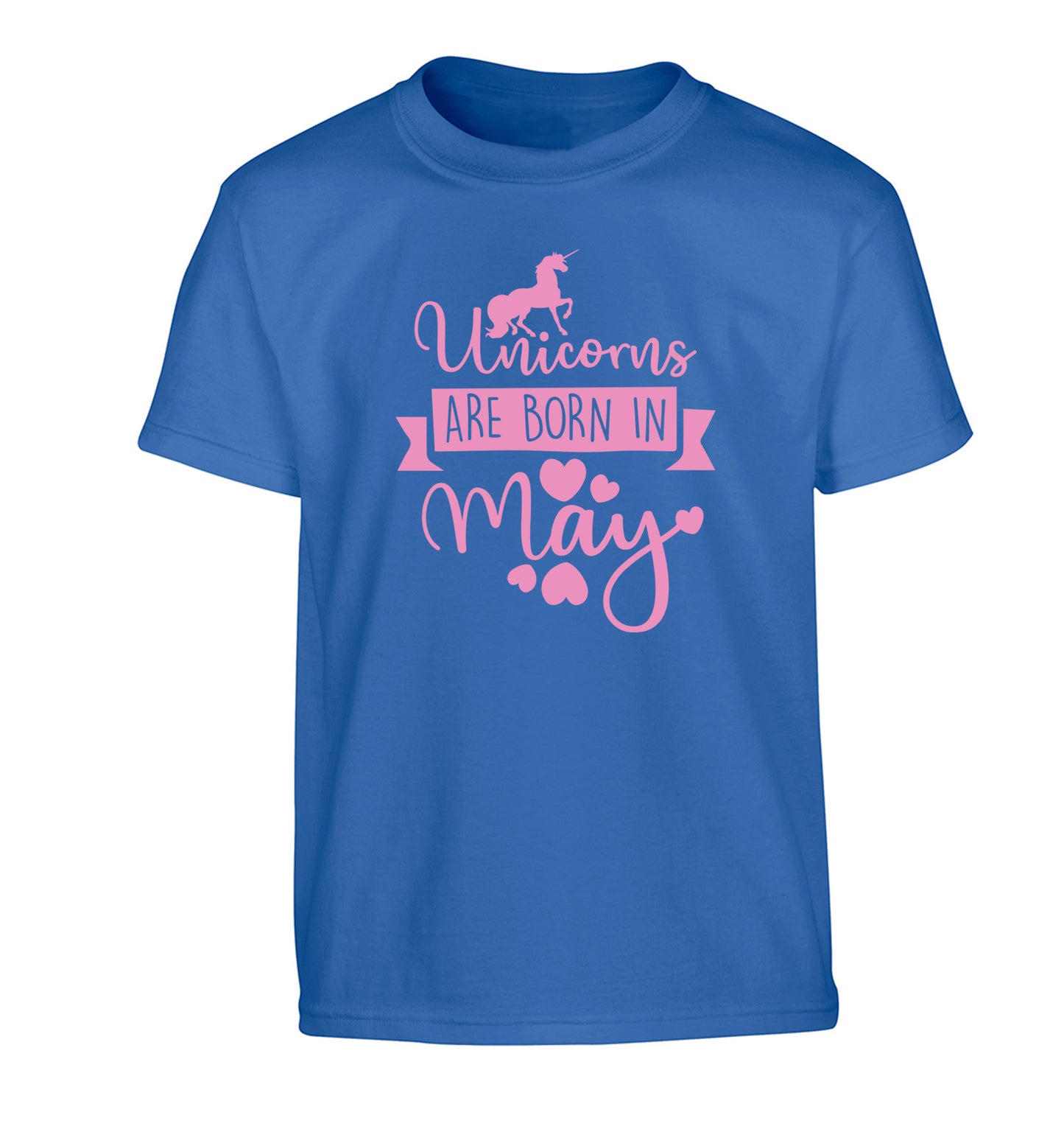 Unicorns are born in May Children's blue Tshirt 12-13 Years