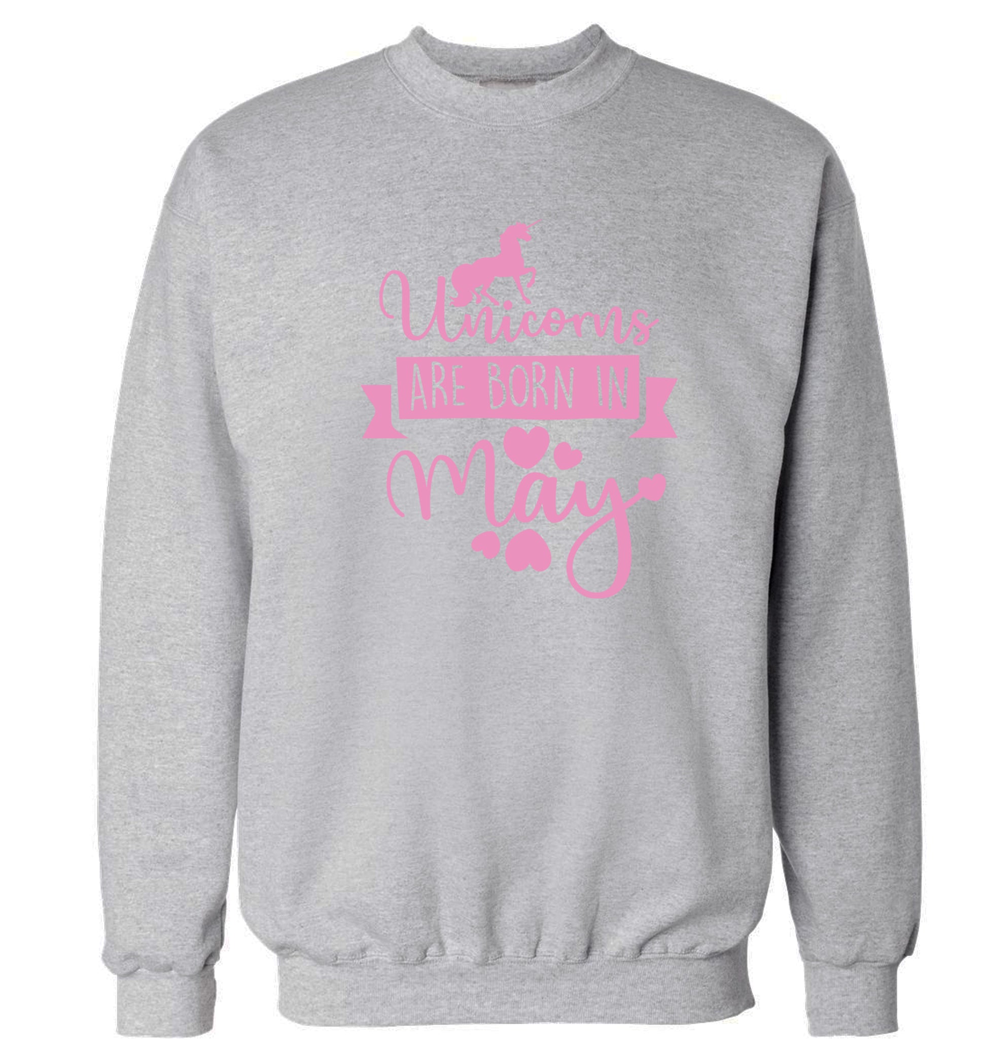 Unicorns are born in May Adult's unisex grey Sweater 2XL