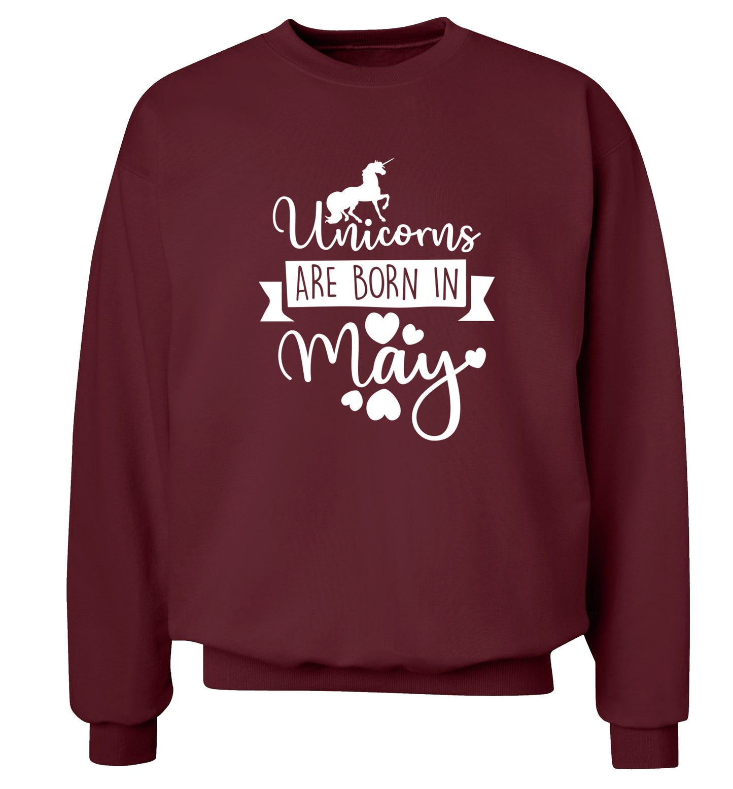 Unicorns are born in May Adult's unisex maroon Sweater 2XL