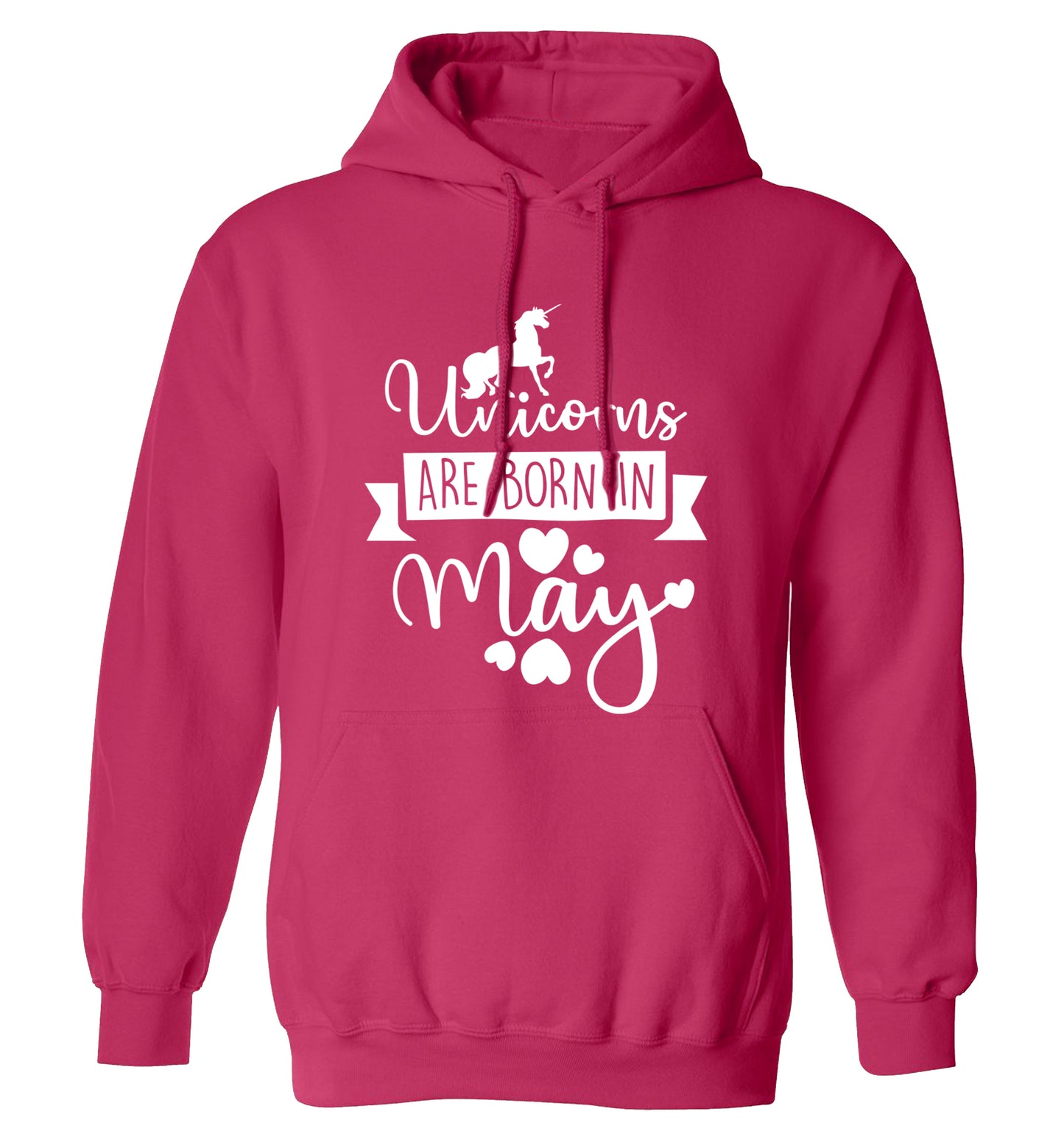 Unicorns are born in May adults unisex pink hoodie 2XL