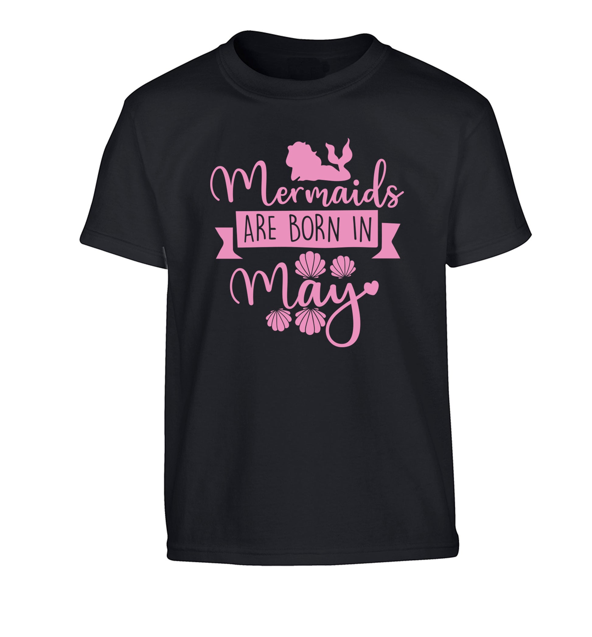 Mermaids are born in May Children's black Tshirt 12-13 Years