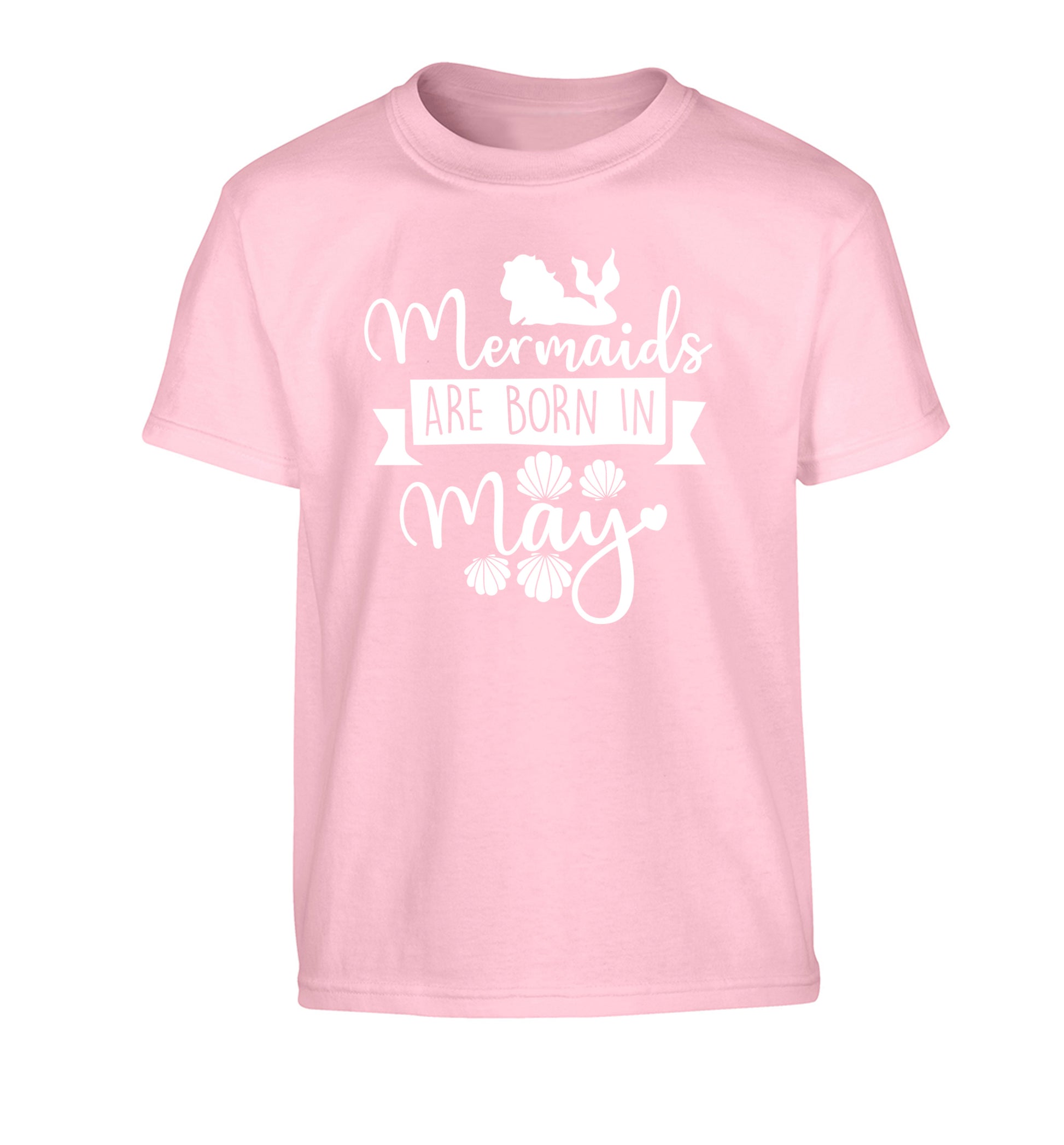 Mermaids are born in May Children's light pink Tshirt 12-13 Years