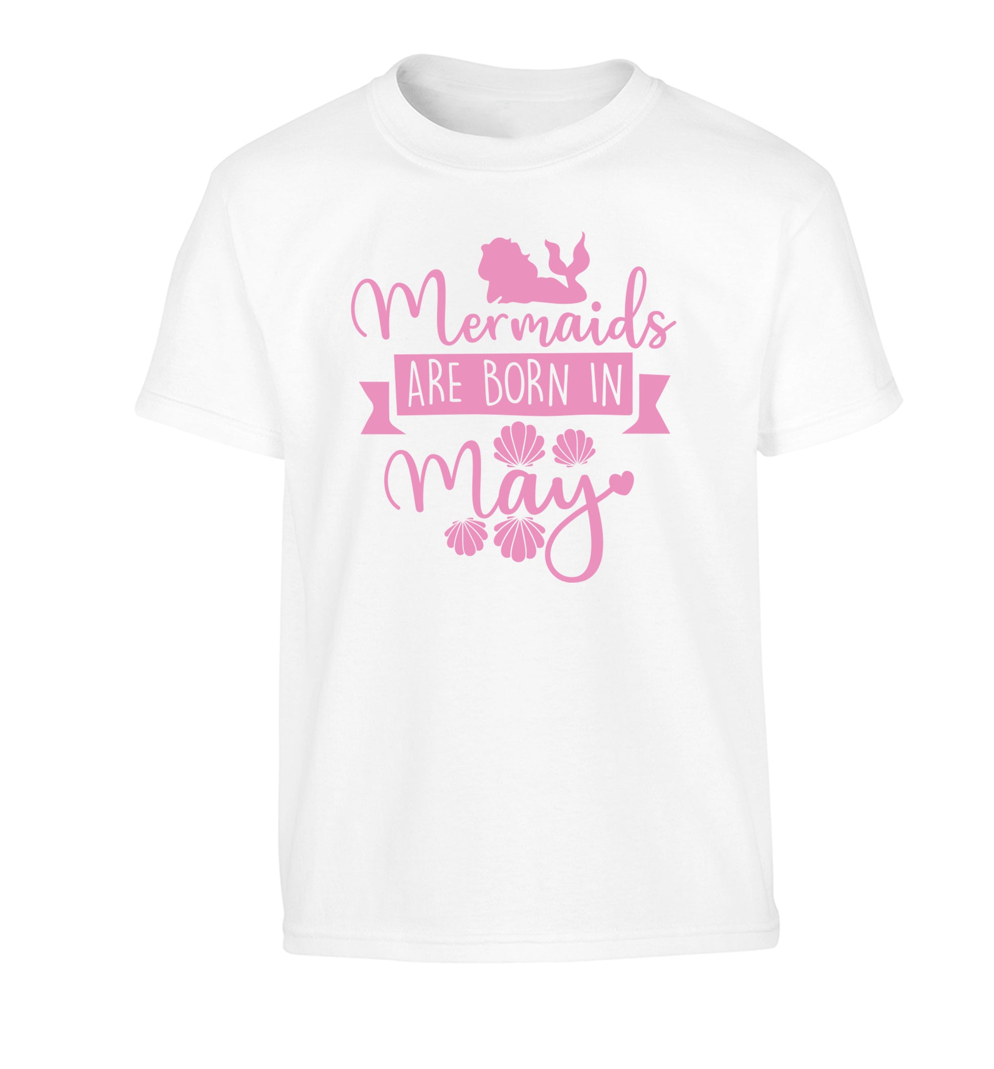 Mermaids are born in May Children's white Tshirt 12-13 Years