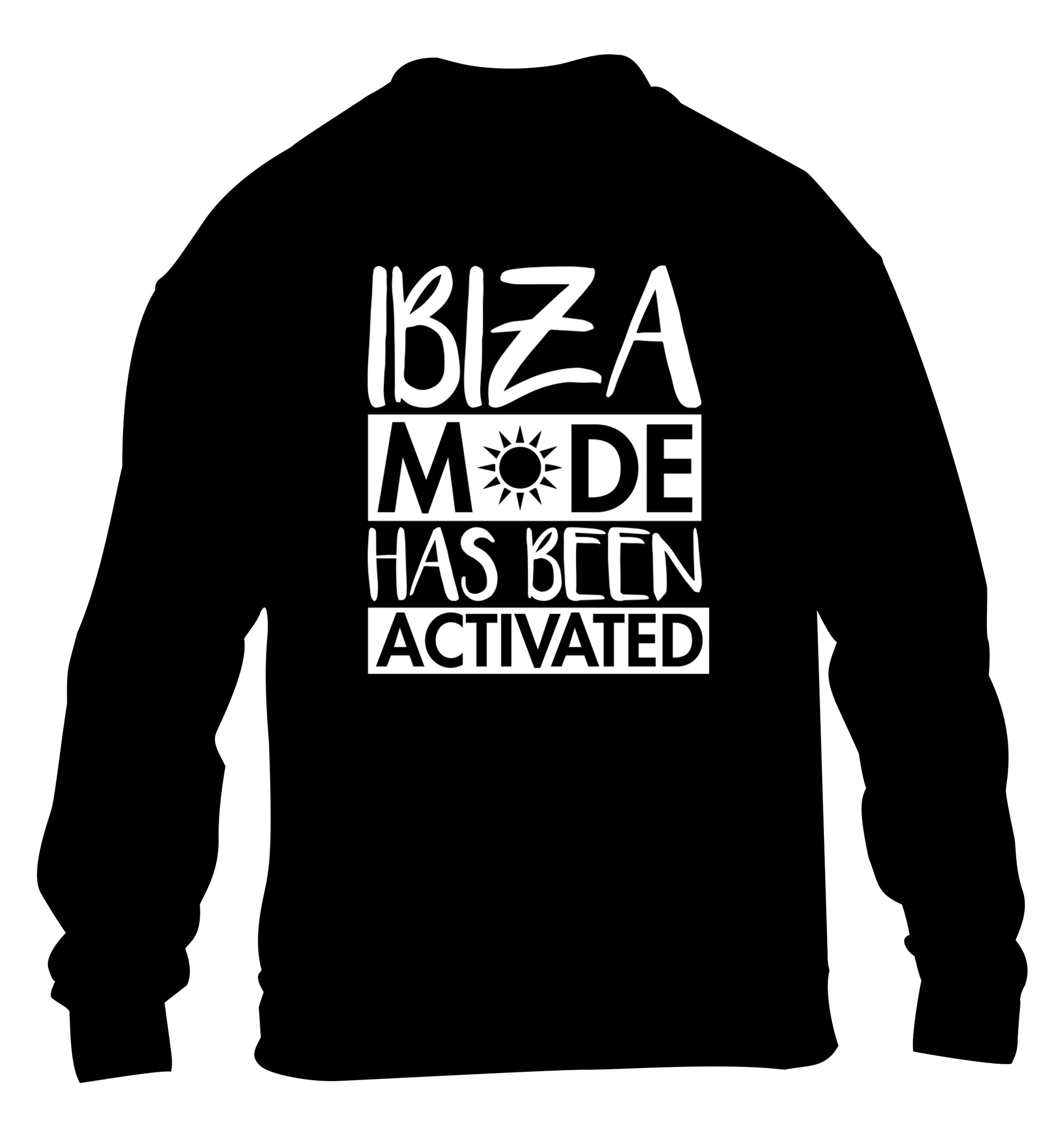 Ibiza mode has been activated children's black sweater 12-13 Years