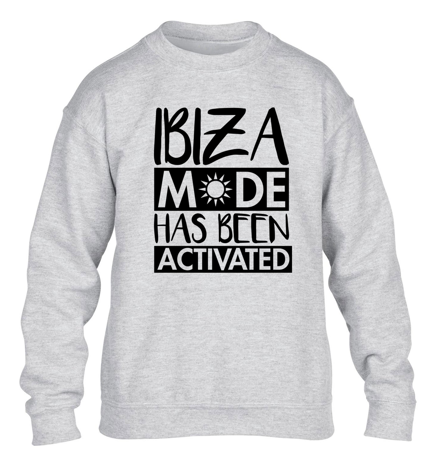 Ibiza mode has been activated children's grey sweater 12-13 Years