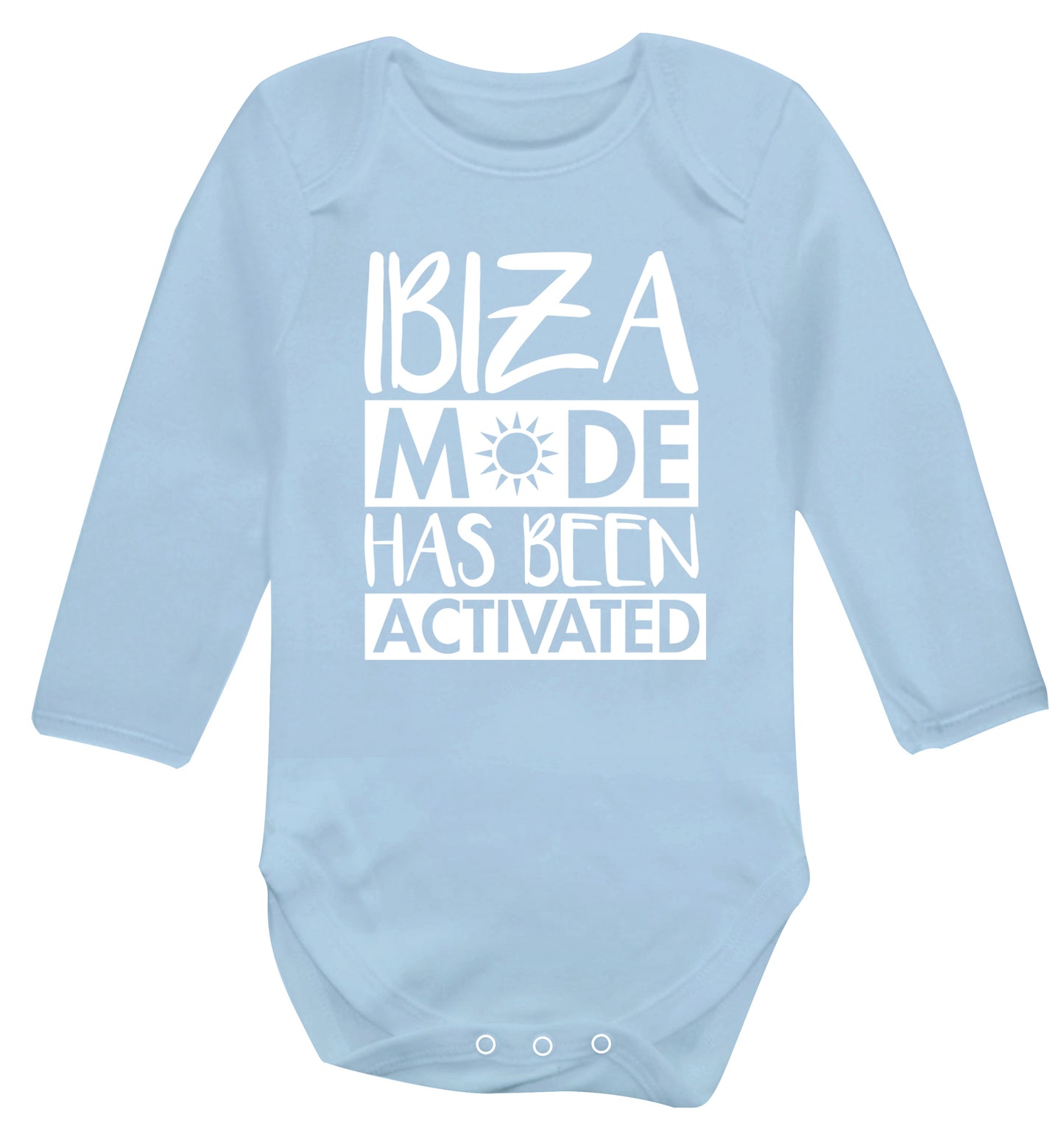 Ibiza mode has been activated Baby Vest long sleeved pale blue 6-12 months