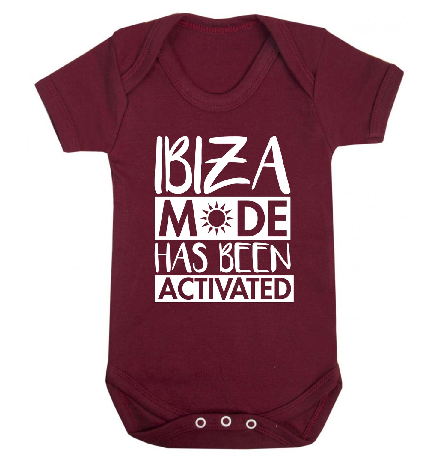 Ibiza mode has been activated Baby Vest maroon 18-24 months