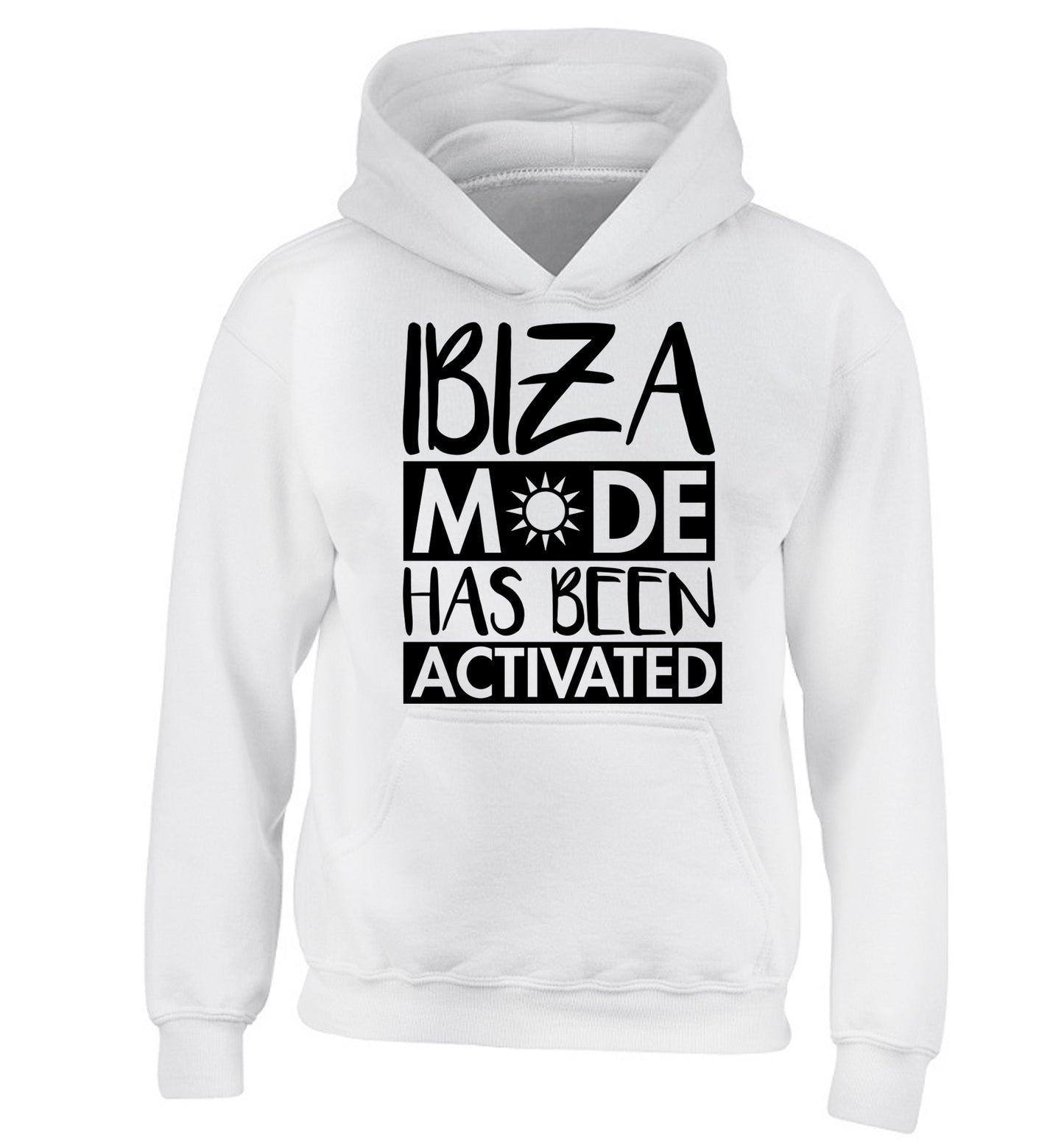 Ibiza mode has been activated children's white hoodie 12-13 Years