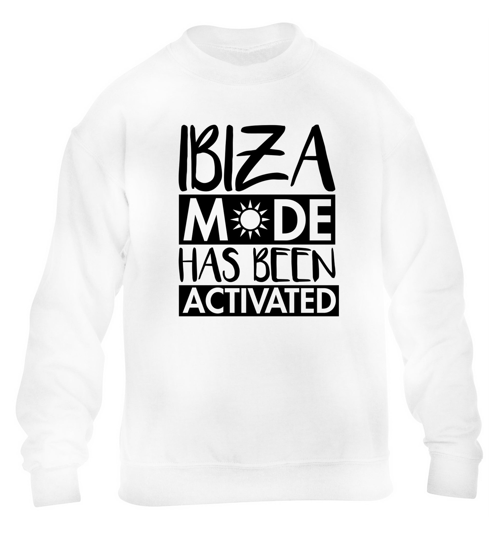 Ibiza mode has been activated children's white sweater 12-13 Years