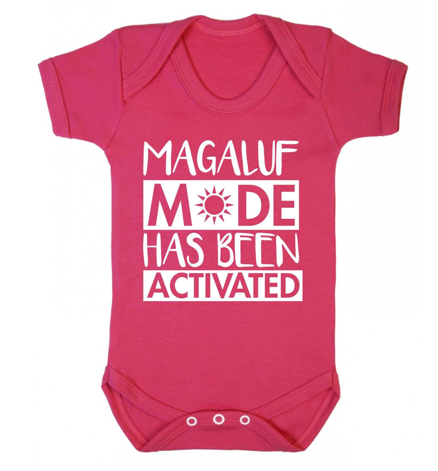Magaluf mode has been activated Baby Vest dark pink 18-24 months