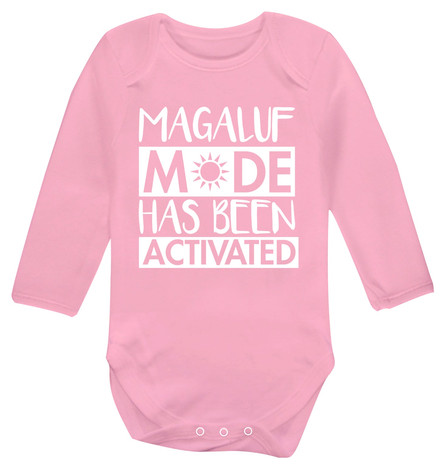 Magaluf mode has been activated Baby Vest long sleeved pale pink 6-12 months