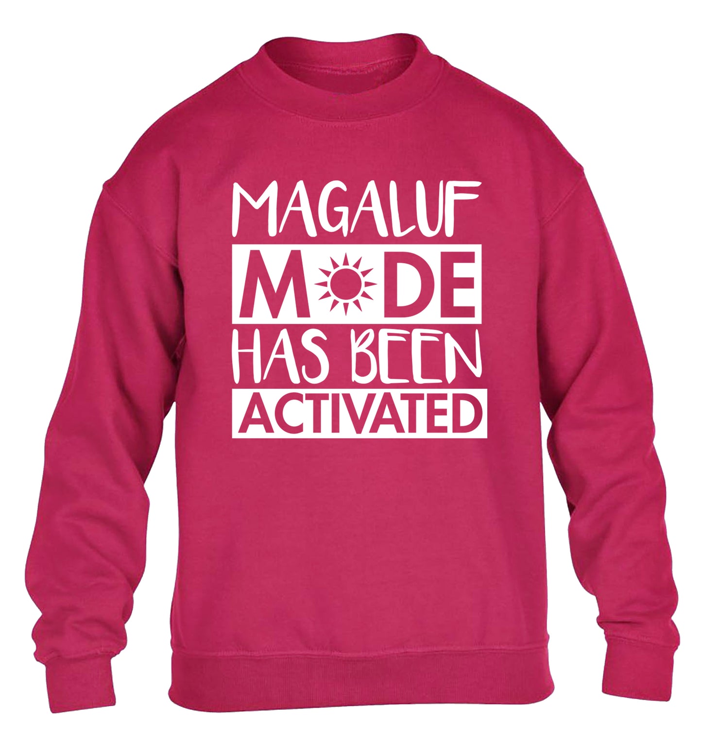 Magaluf mode has been activated children's pink sweater 12-13 Years