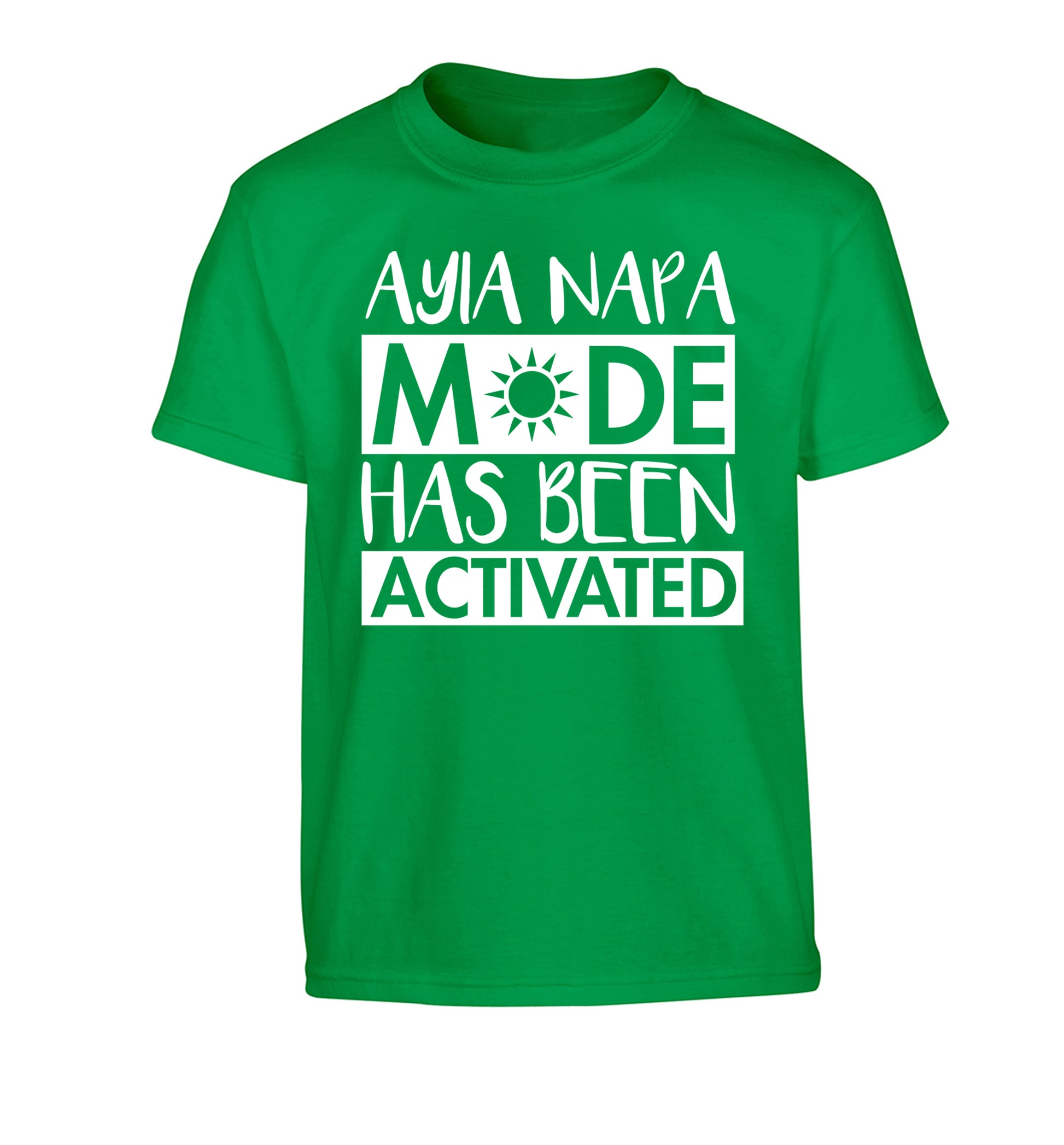 Ayia Napa mode has been activated Children's green Tshirt 12-13 Years