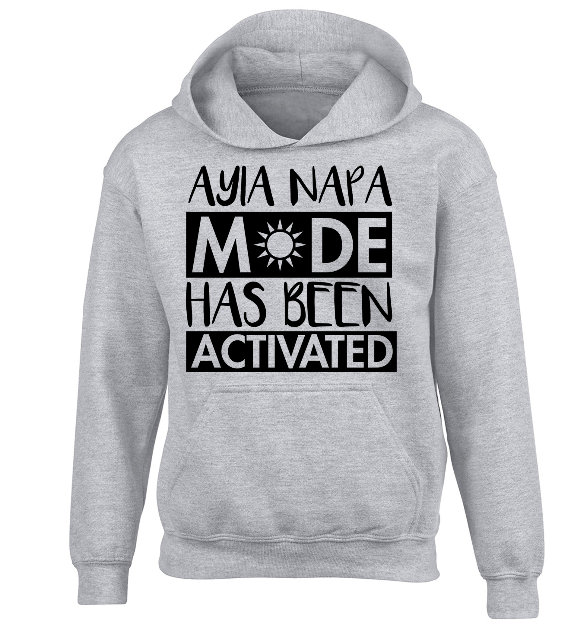 Ayia Napa mode has been activated children's grey hoodie 12-13 Years