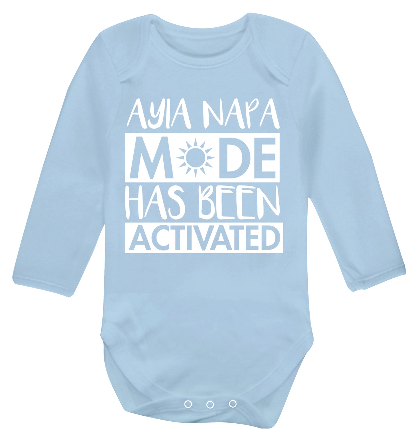 Ayia Napa mode has been activated Baby Vest long sleeved pale blue 6-12 months